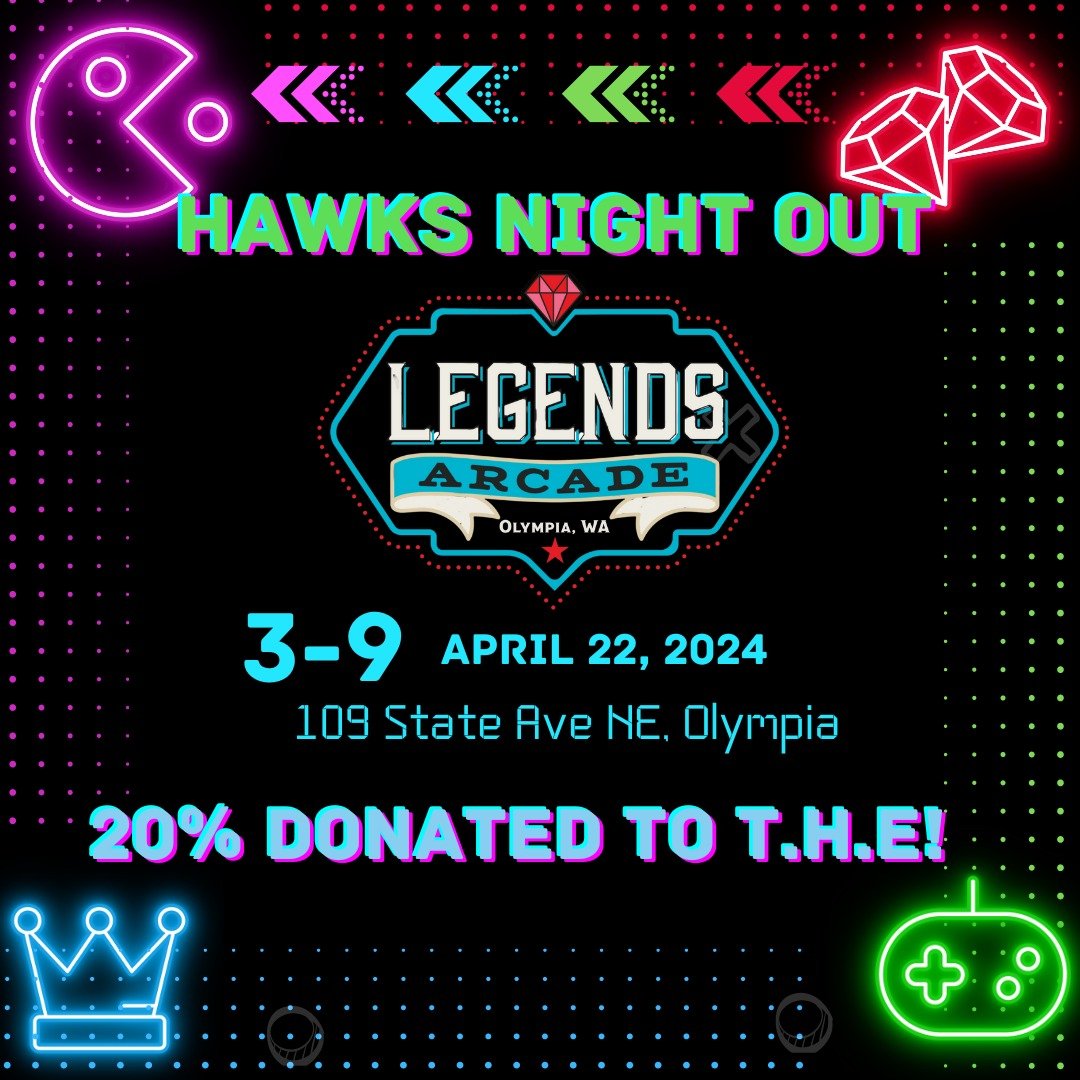 Hawks Night Out at Legends Arcade is tomorrow! Check out Legends Arcade for information on food, games, and prices. See you there!