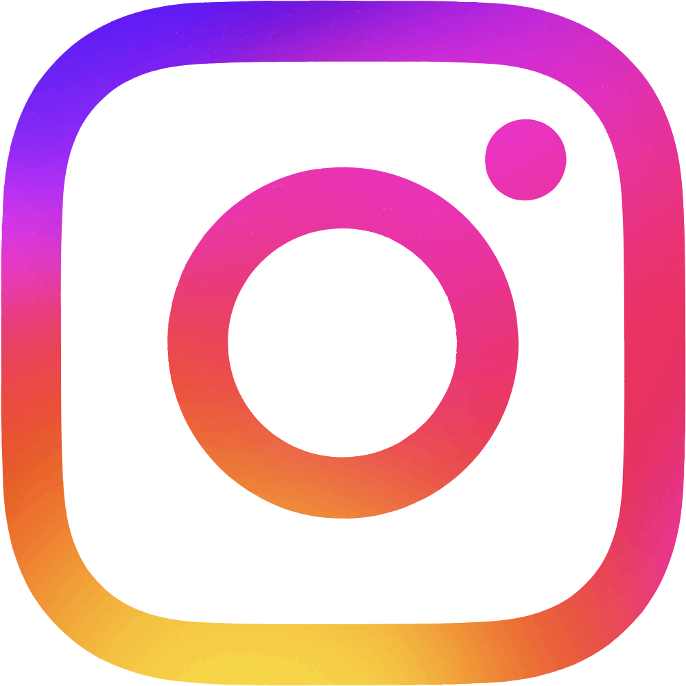 Instagram logo with a gradient color scheme of purple, pink, orange, and yellow