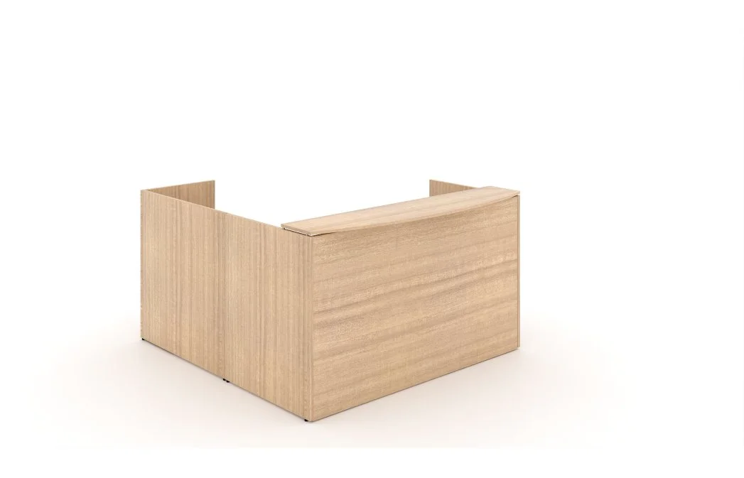 PARADISE LShaped Reception Desk with Laminated Transactional Floated