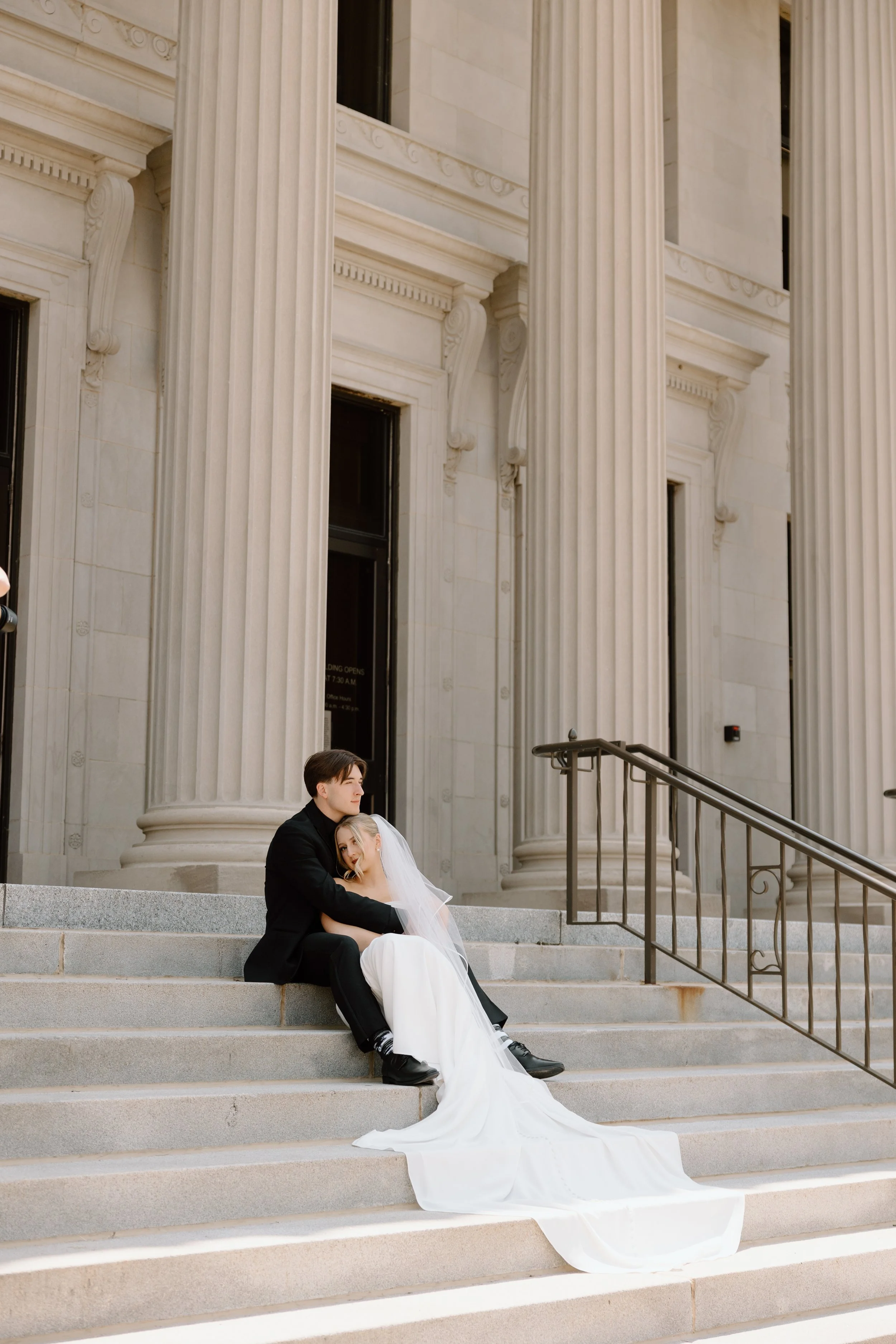 Wedding reception celebration at a downtown Cedar Rapids wedding venue.