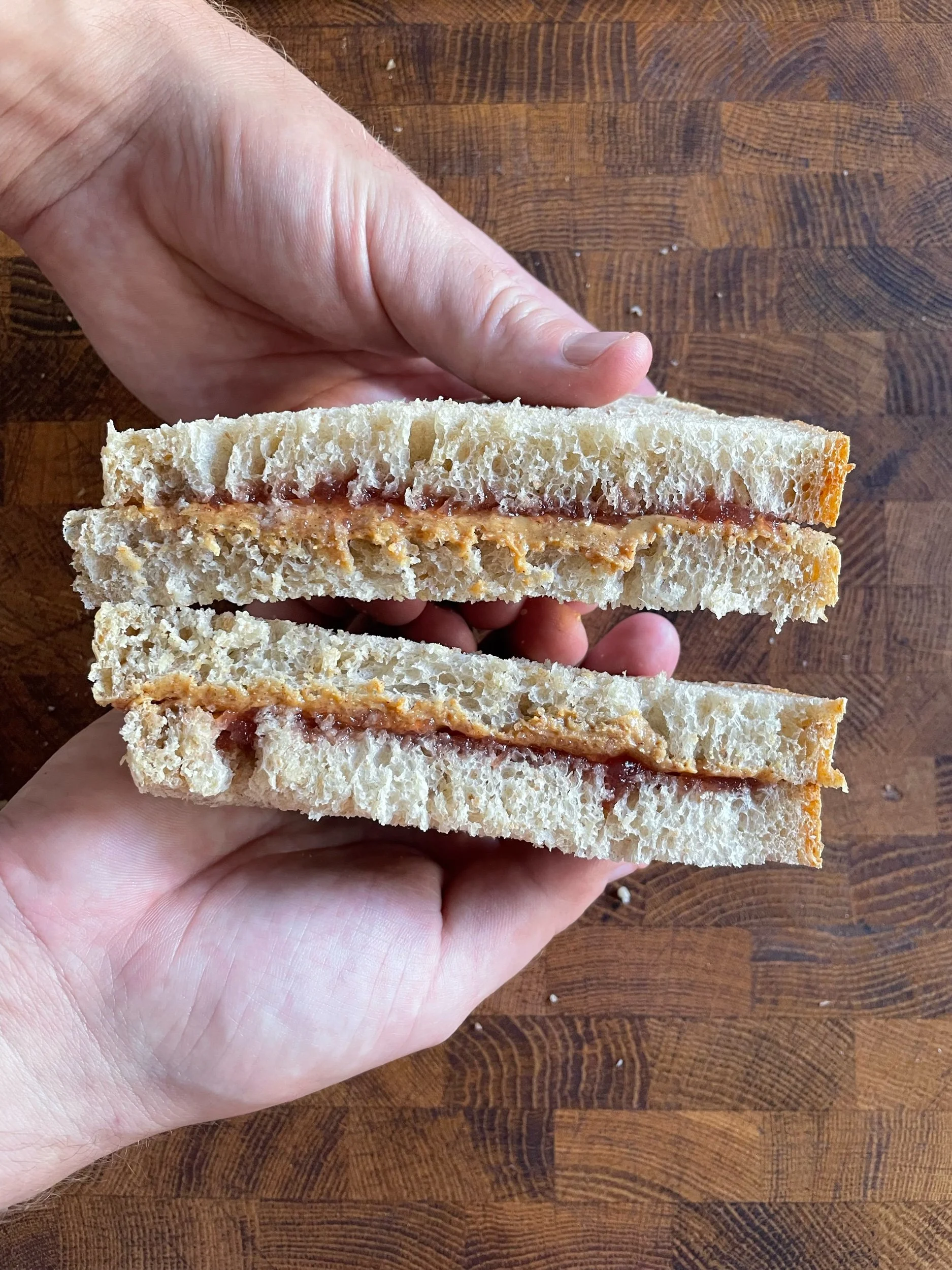 Sourdough Peanut butter and Jelly Sandwich