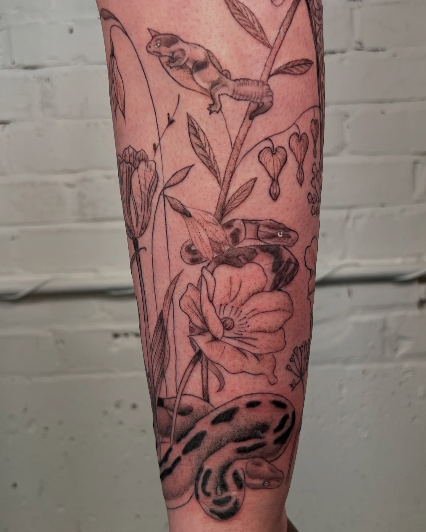 Finished this calf piece for molly! With her pets hidden inside!