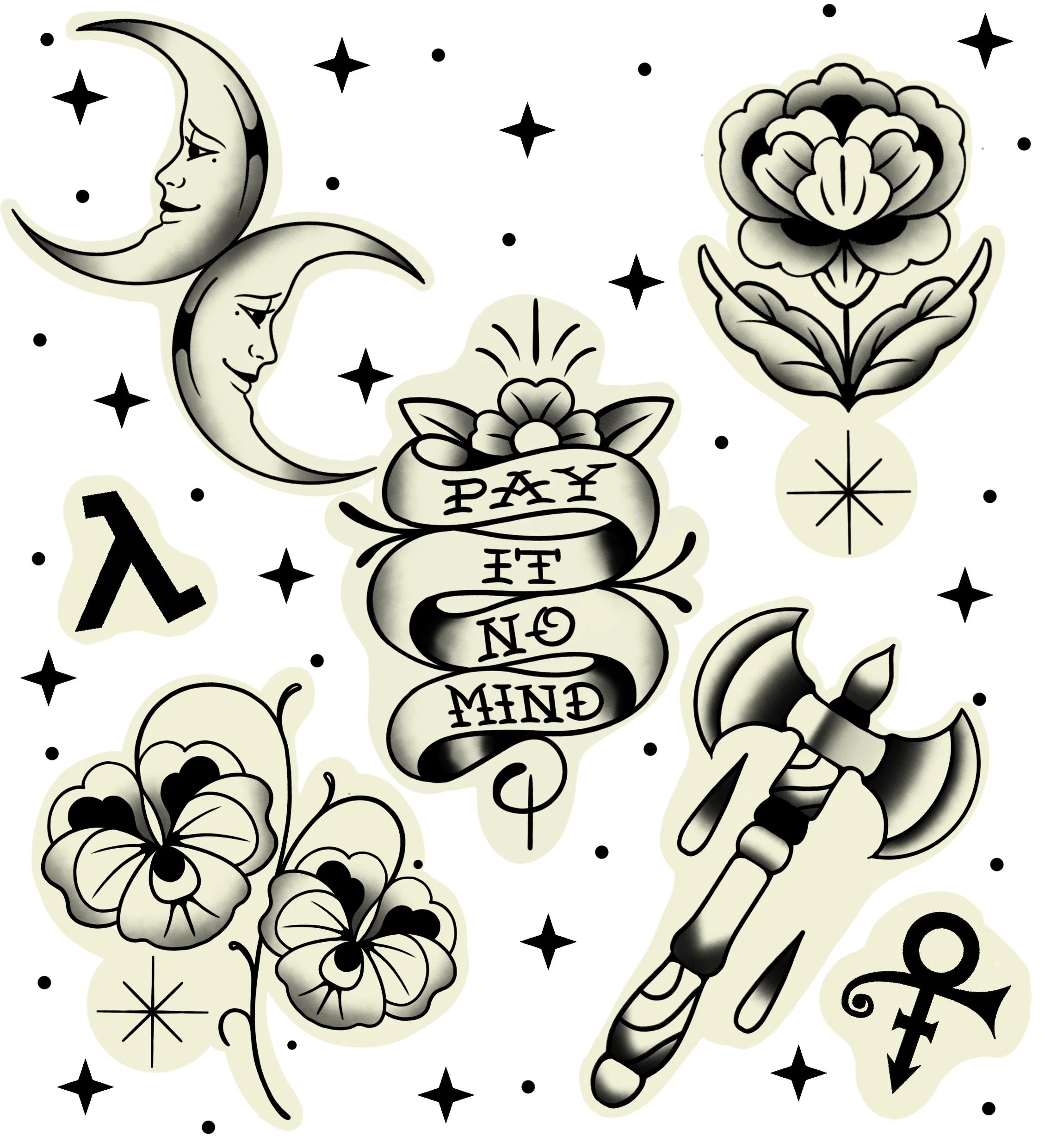 HAPPY PRIDEEE!!! ☺️🙌🏽🙌🏽🙌🏽 Had so much fun spending the day drawing this flashsheet! 💕

All of my pride flash will be available this month $125 each  2 for $175 + $25 for color. &hearts;️🧡💛💚💙💜🤎🖤
#pride #pridetattoo