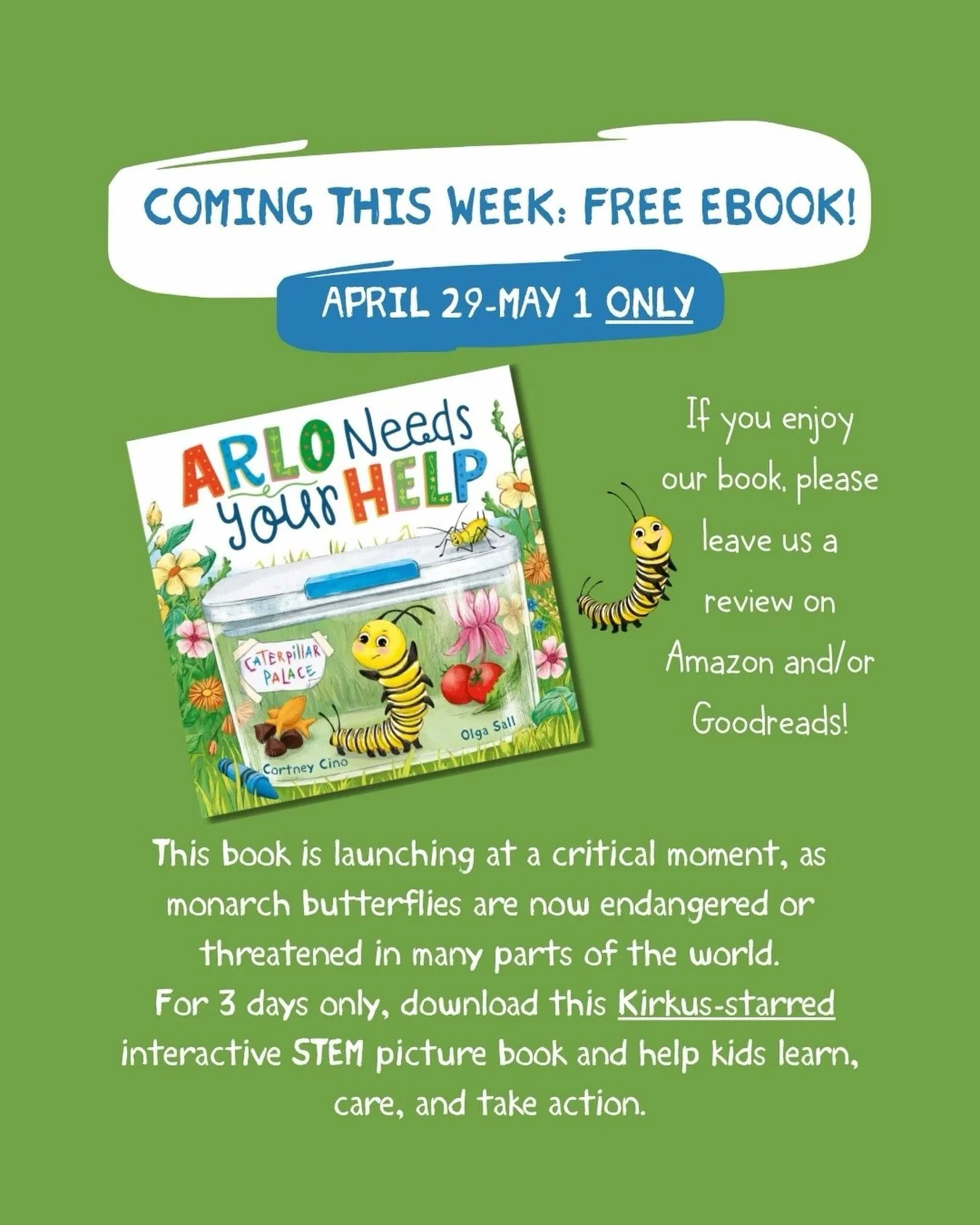 We are launching the ebook a week before the hardcover. From April 29-May 1 only, this ebook will be free on multiple platforms. If you love interactive STEM books that teach about nature and habitats in a fresh and fun way, consider downloading it f