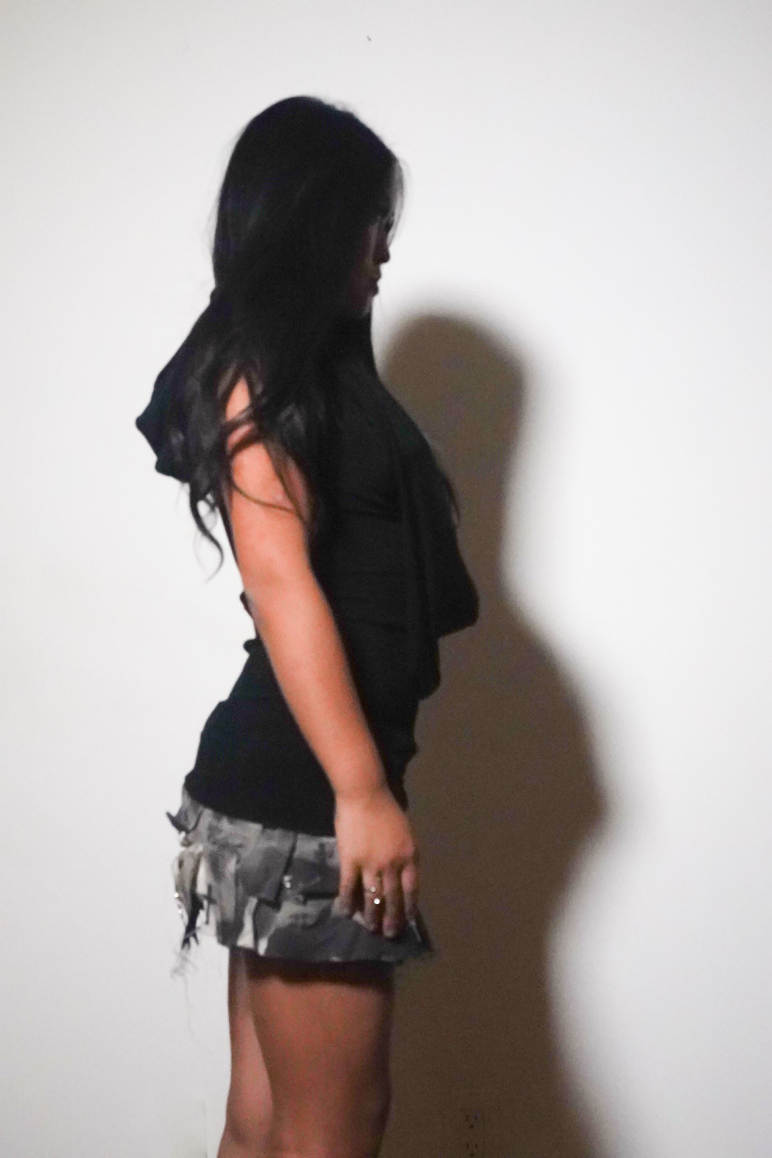Jersey Hood Top and Mini Skirt
Jersey Muslin Spray Paint
