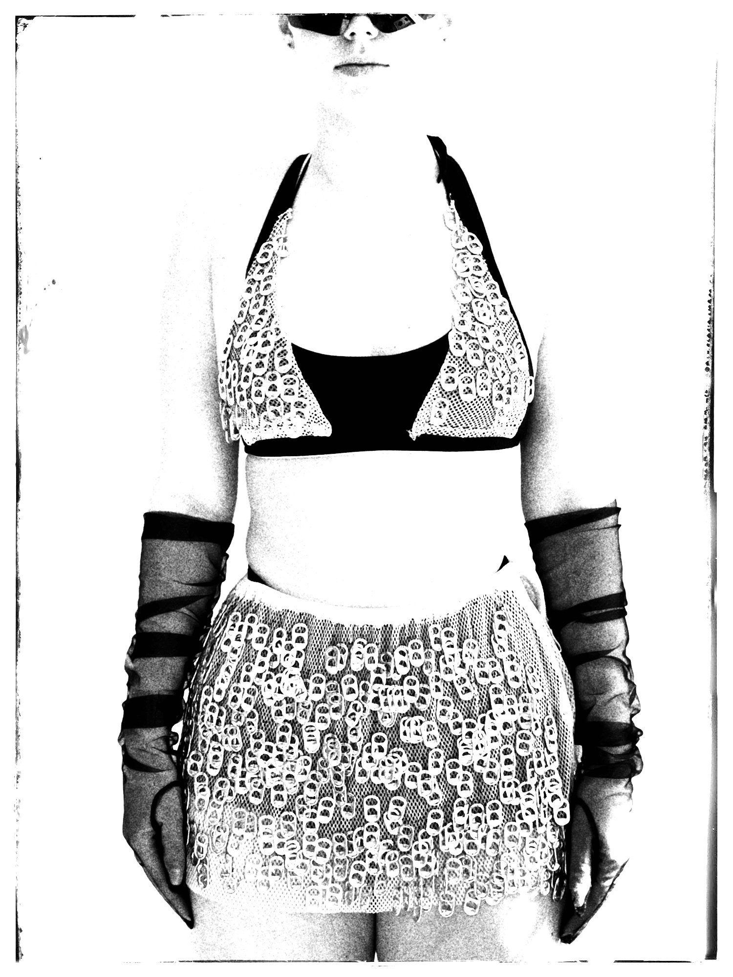 Sustainable Two Piece Set
Mesh Bag deconstructed and Hundreds of Pop Tabs