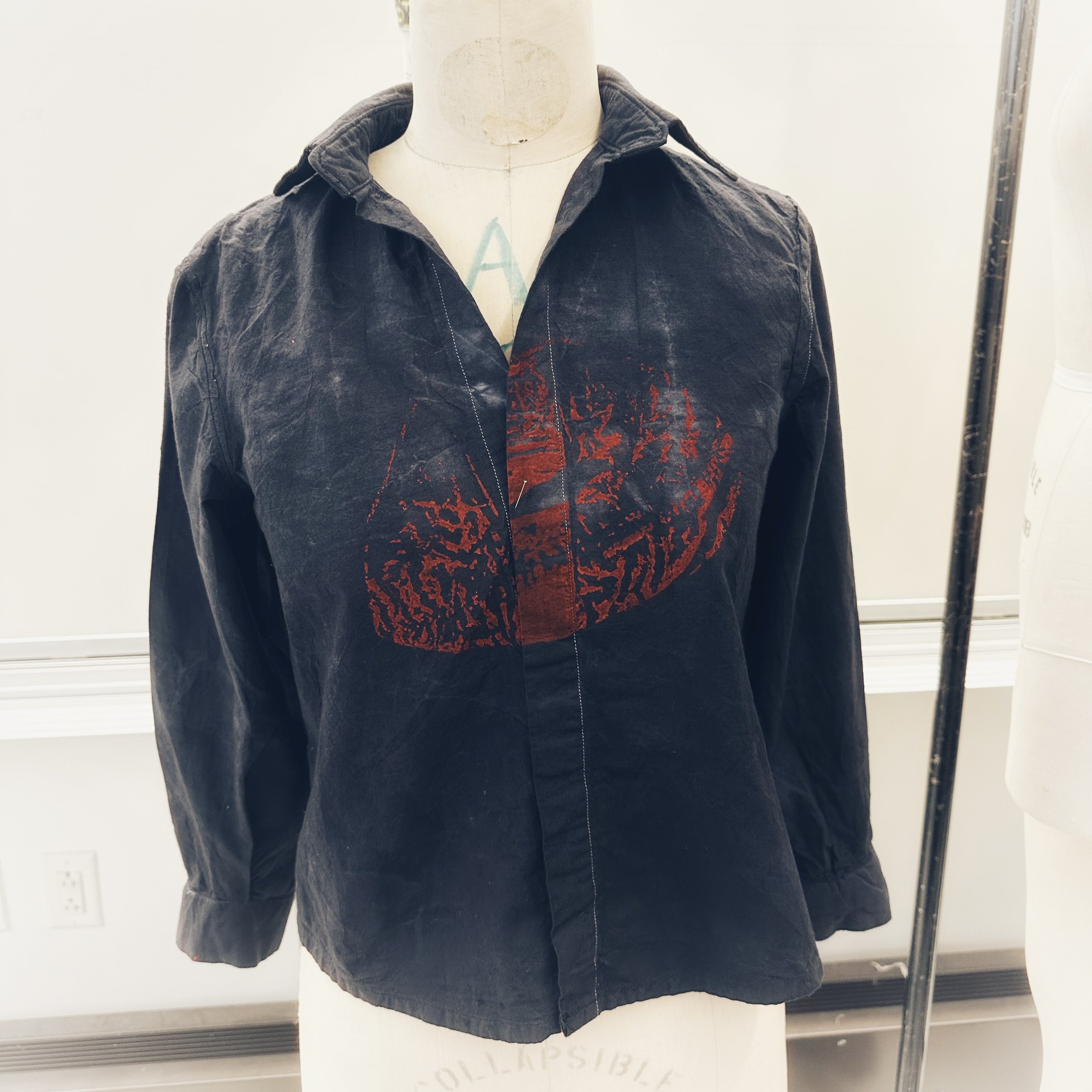 Screenprint on CTS Fundamental Shirt, Cotton and Naturally Dyed