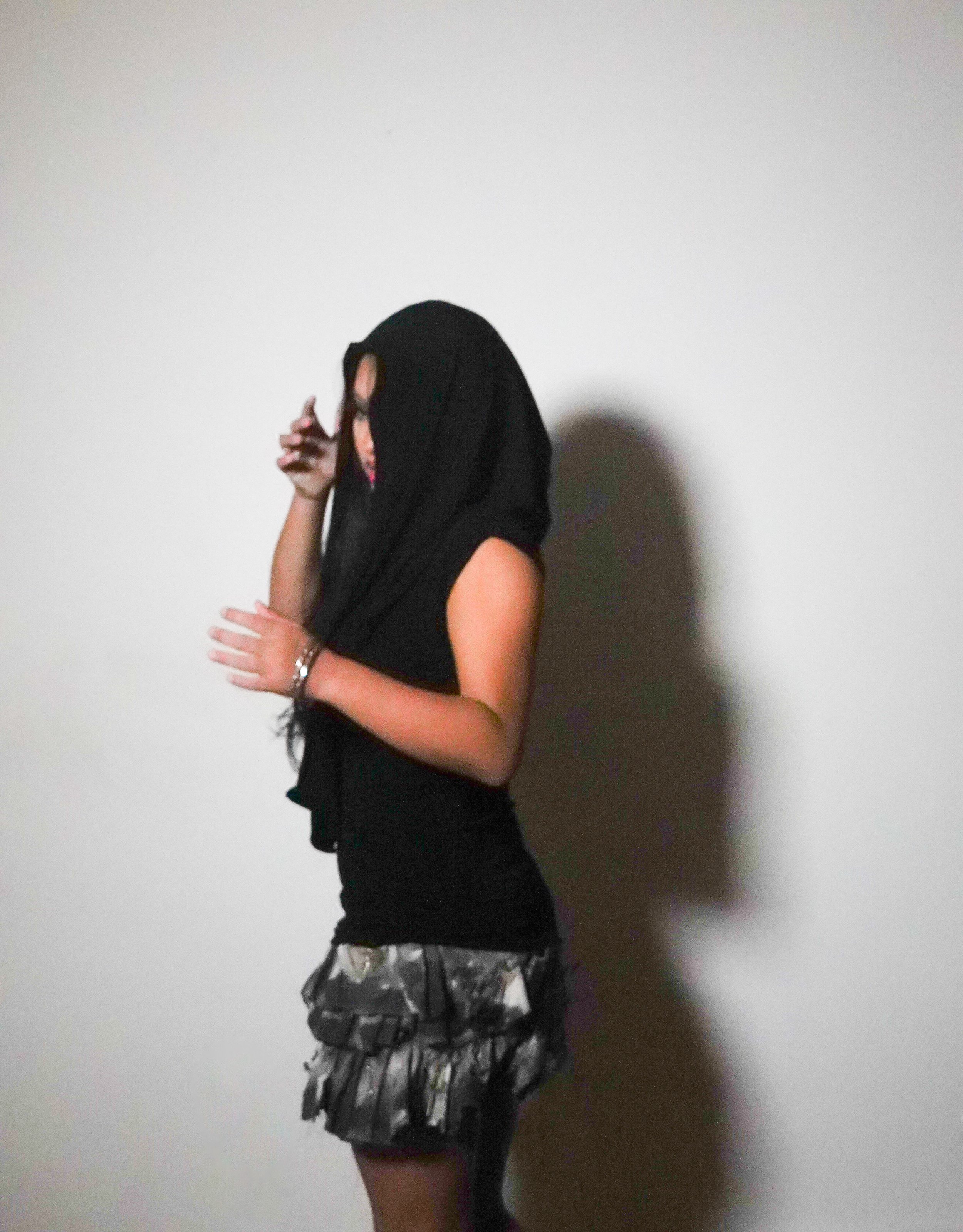 Jersey Hood Top and Mini Skirt
Jersey Muslin Spray Paint