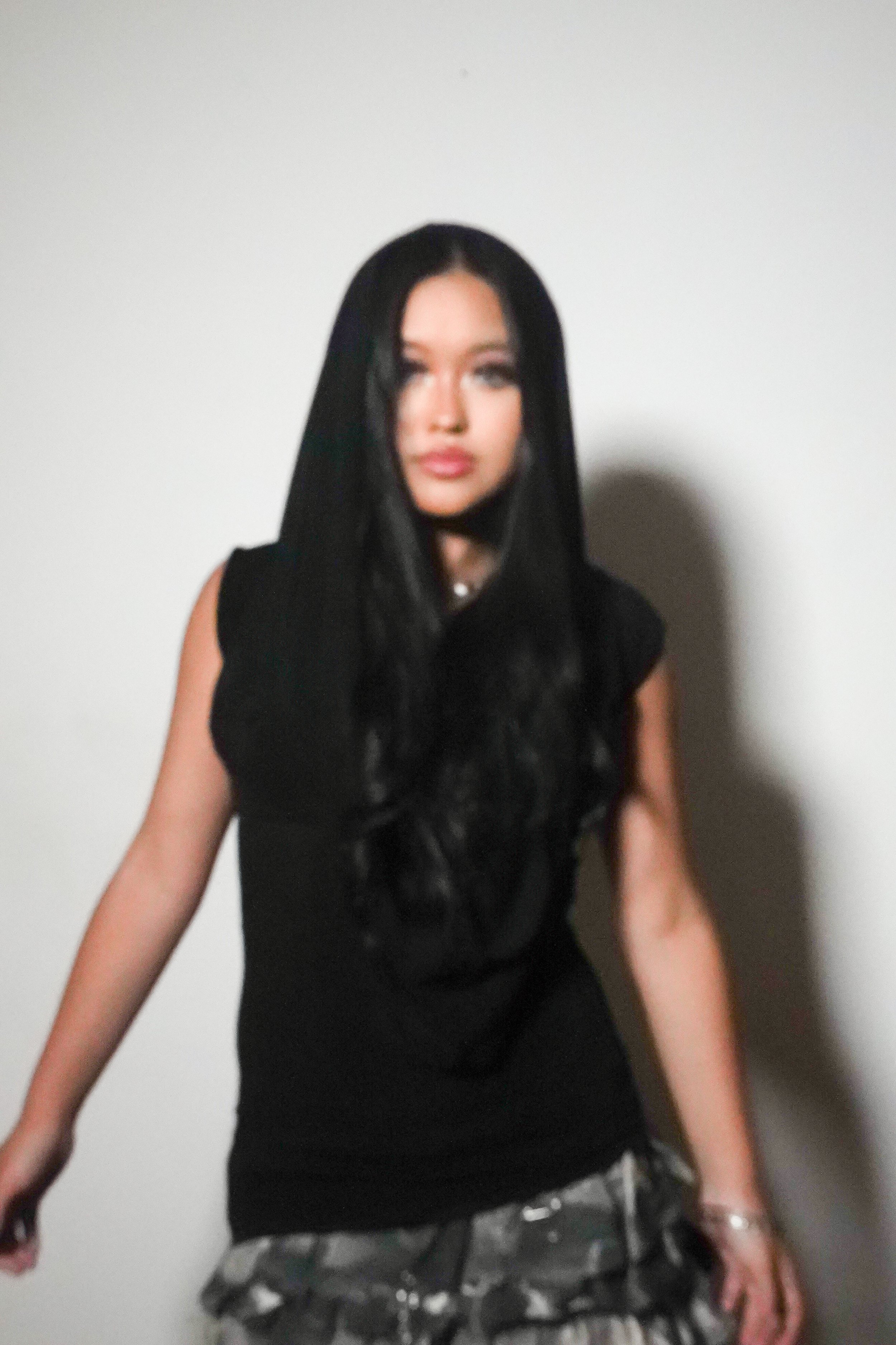 Jersey Hood Top and Mini Skirt
Jersey Muslin Spray Paint