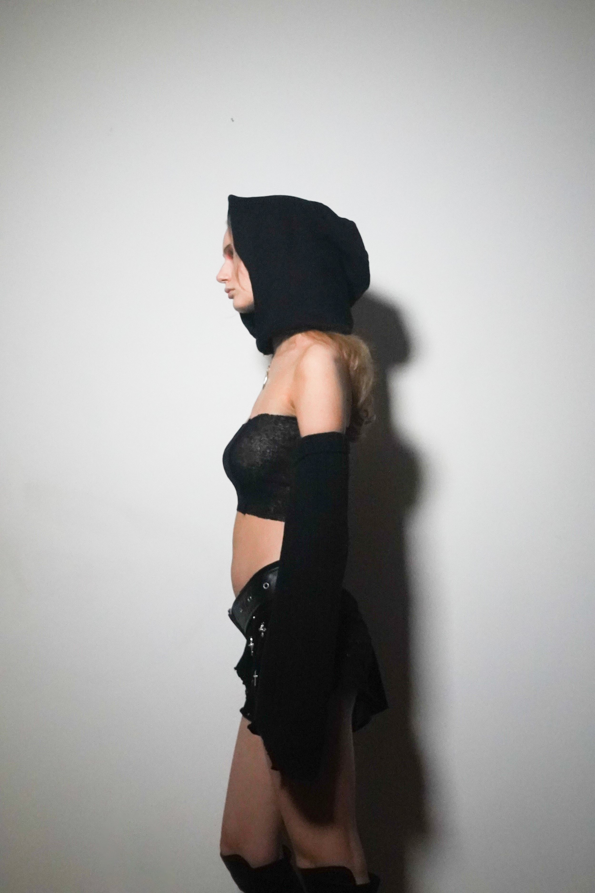 Knit Set
Cotton Hood Knit Jersey and Handknit Textile