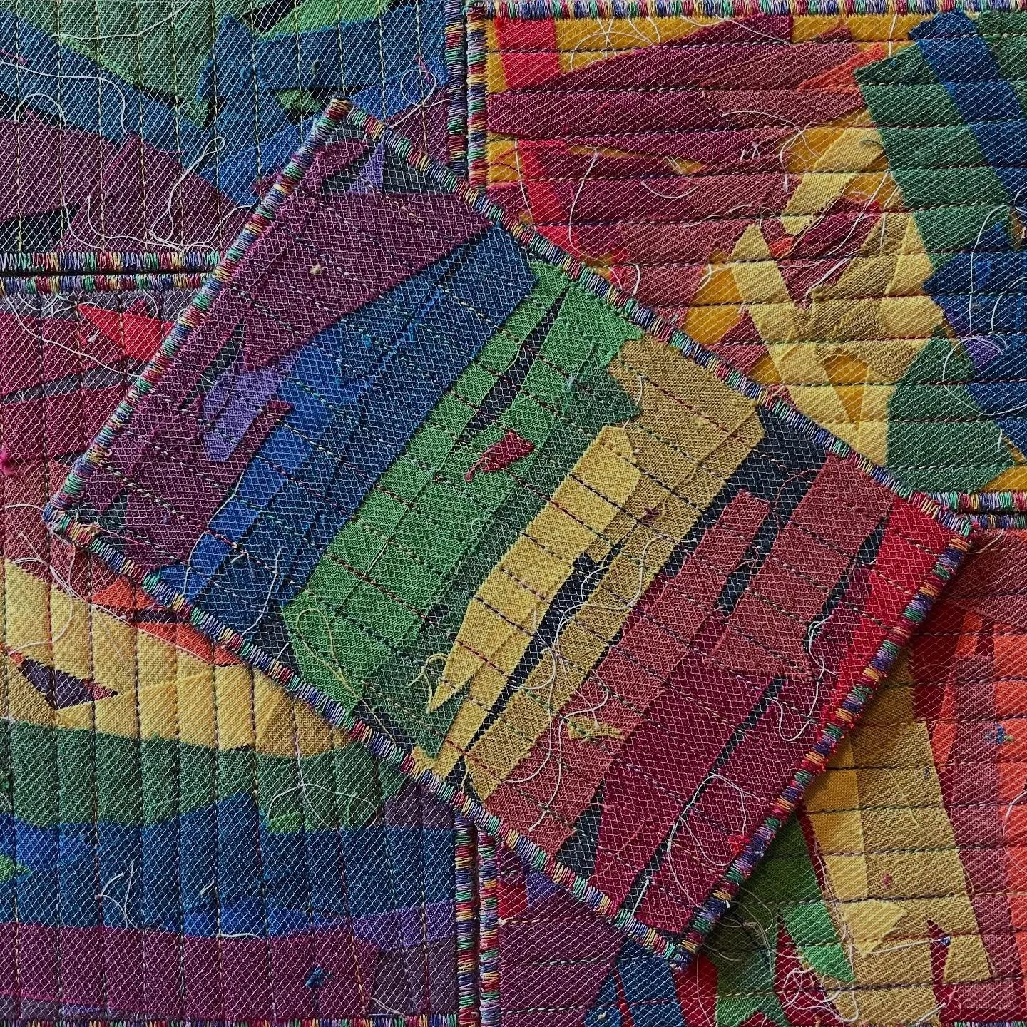 Just dropped off these b&eacute;b&eacute;s @penpalsstore 
Still using up the ittybitty scraps from the Lisa Congdon piece I finished last year 🌈