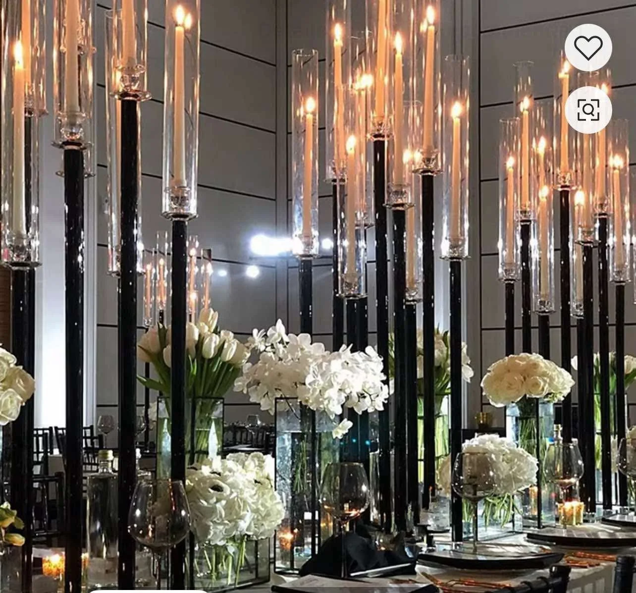 9 Arm Black Metal Candelabra