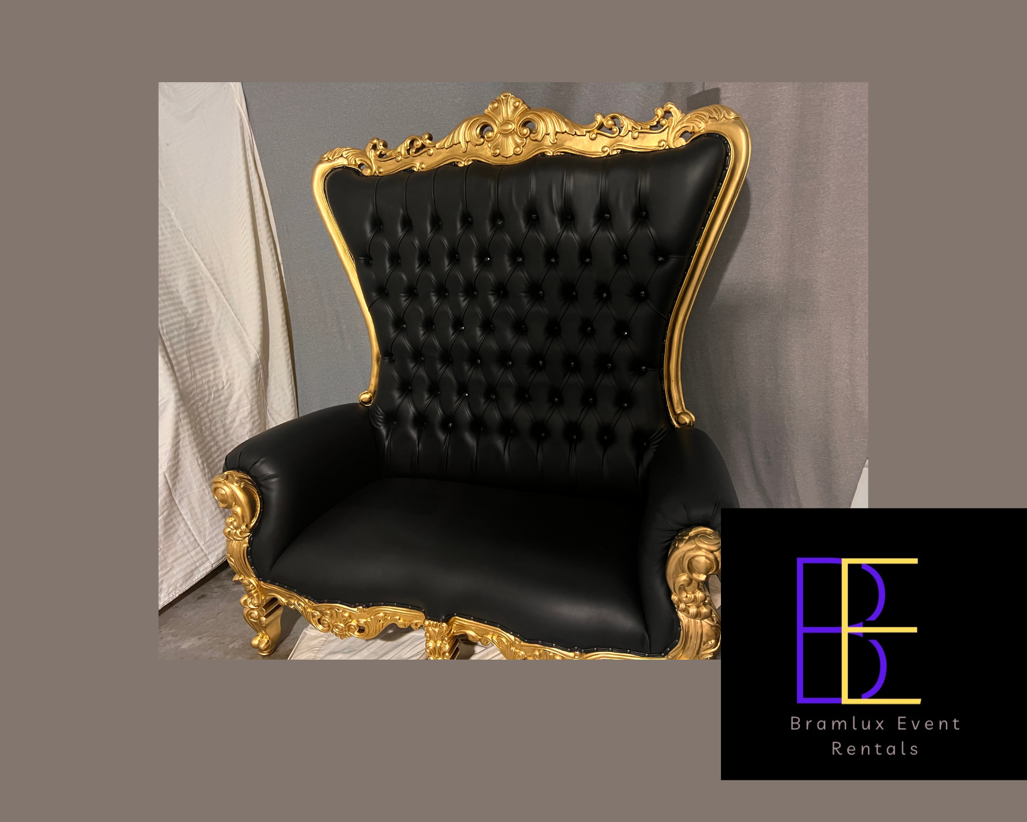 Oversized Black and Gold Throne