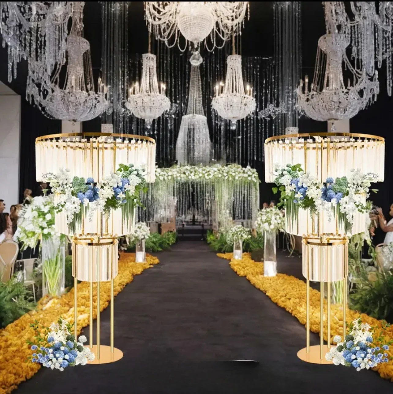 3 Tier Stand Gold Chandelier