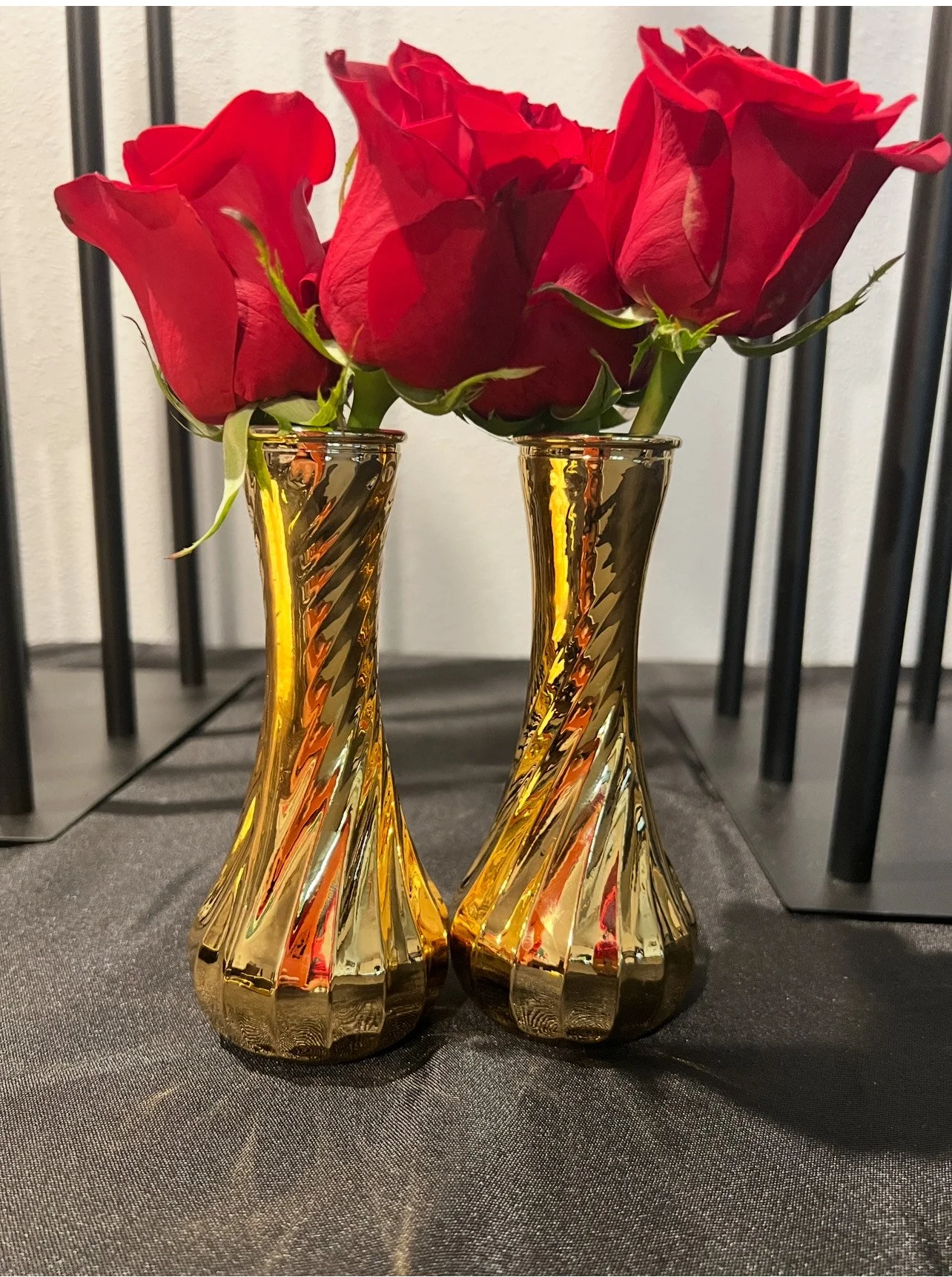 Dainty Glass Gold Flower Vase