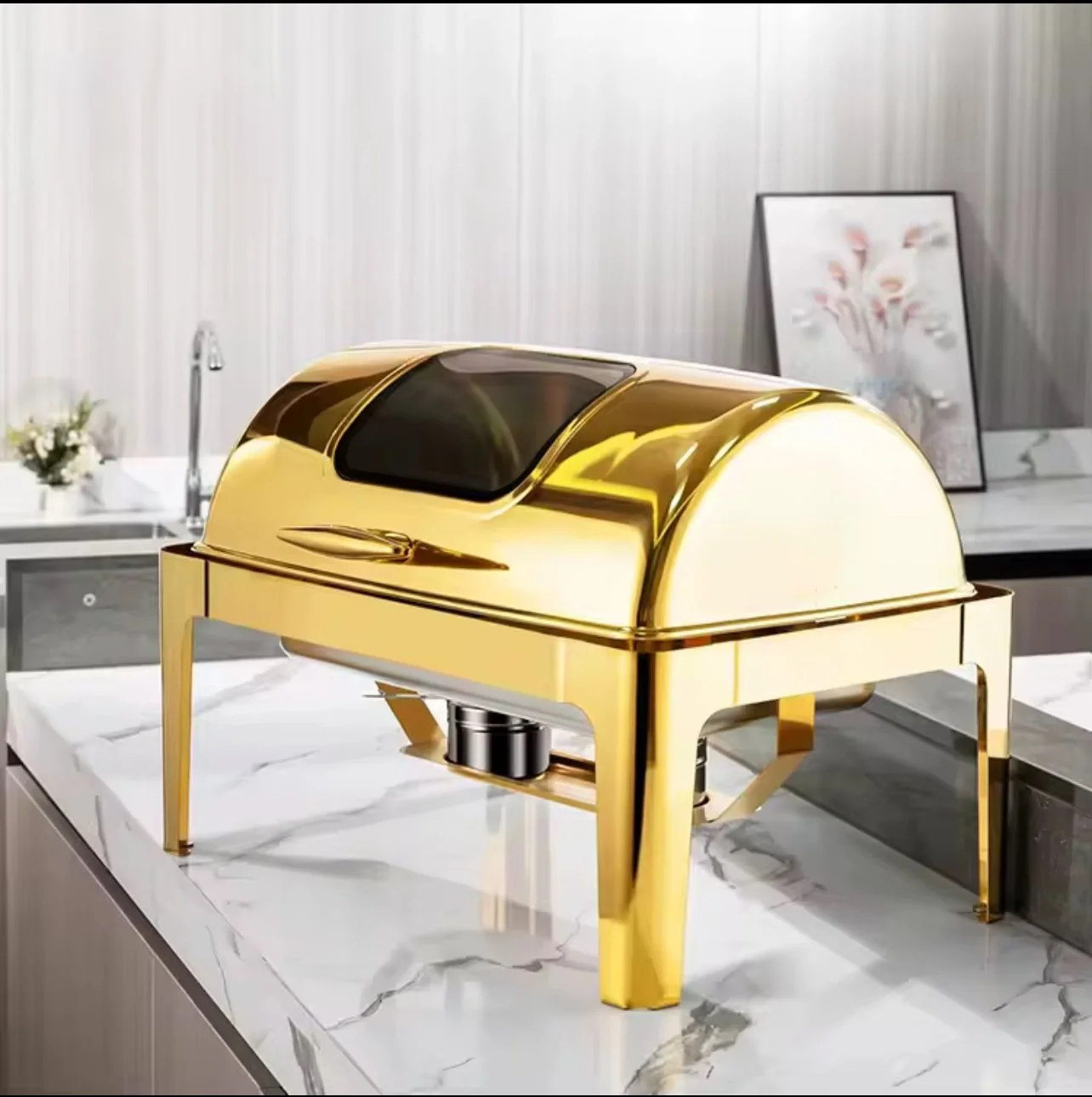 Gold Roll Top Chafer