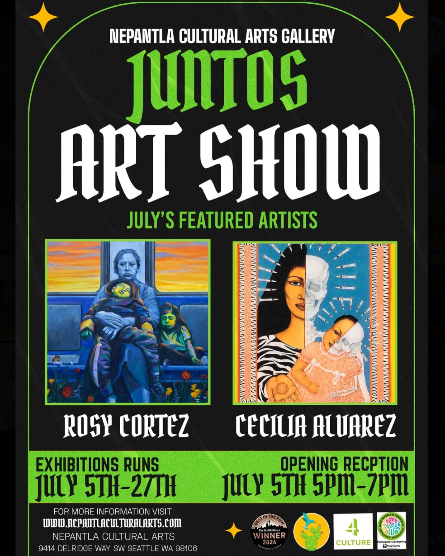 Muy excited to be in Seattle this Saturday as part of Juntos show for month of July @nepantlaculturalarts alongside Seattle artist Cecilia Alvarez!