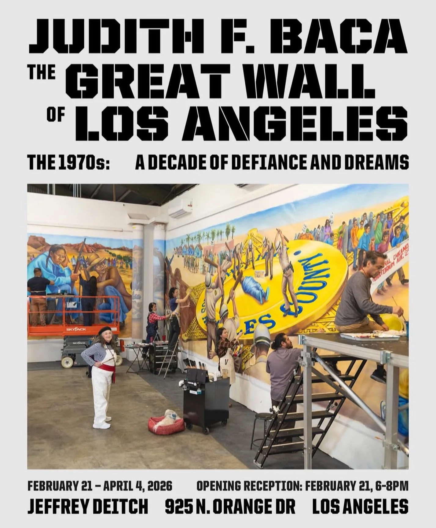 This Saturday! 

It&rsquo;s an honor to stand behind the visionary work of @judy_baca and very proud to contribute to this milestone. We are so excited to see the 70s fully extended at @jeffreydeitchgallery. Come celebrate with us💕