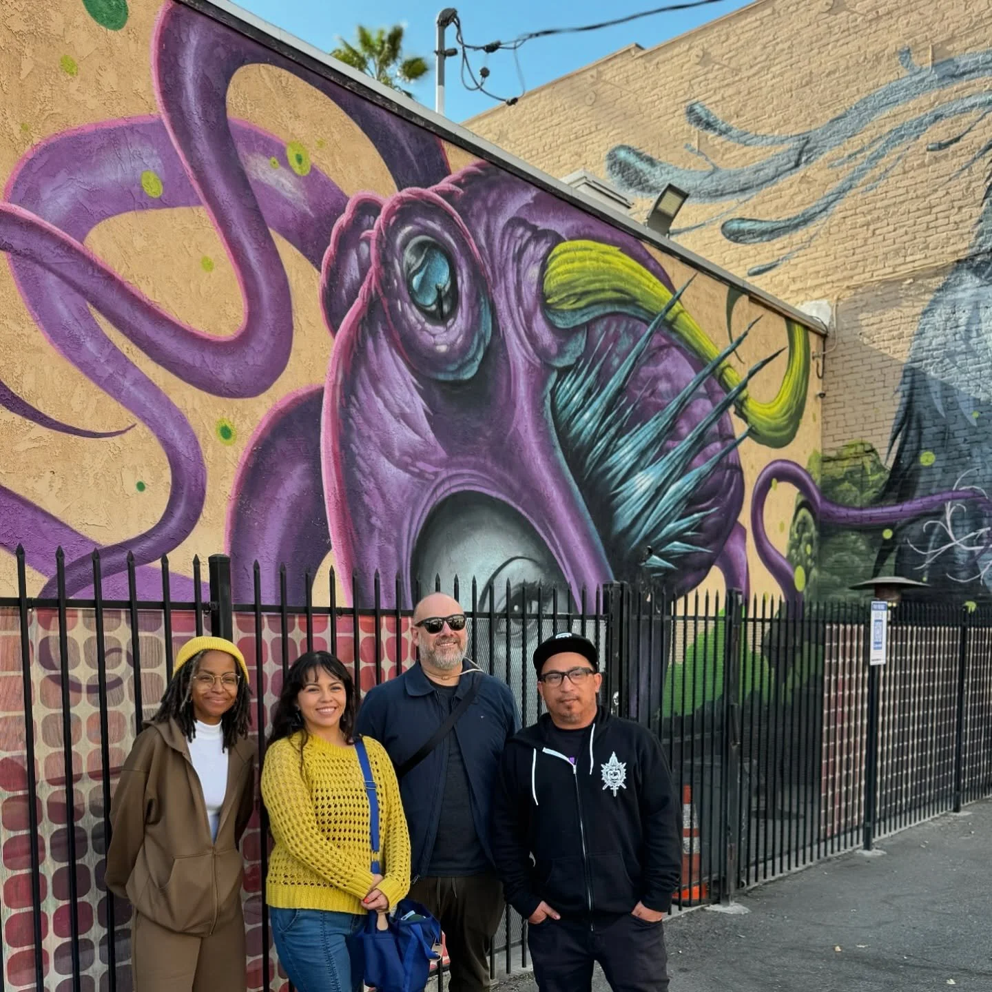 Yesterday &ldquo;Still Here&rdquo; mural was included in a walking mural tour for @rccart in Downtown Riverside. 

Got to share the story of collaboration and meaning alongside @nichil.rosy. Tour included Norco College Professor @quejimenez_fiberarts