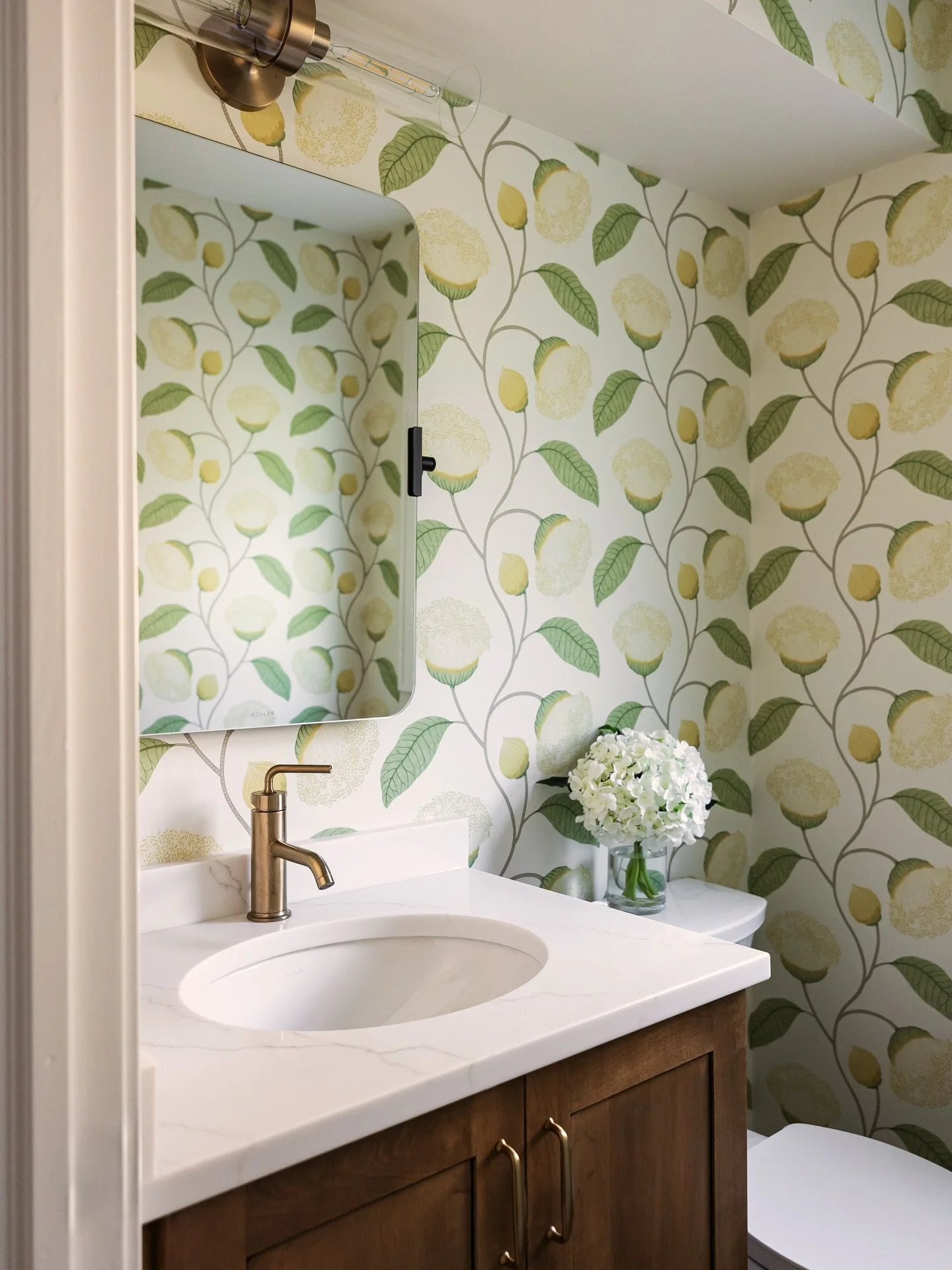 From a little white box to a floral delight 🌼

Project: Home Stretch 
After photo by @juliannegreeninteriorsphoto 

#edcHomeStretch #powderroomdesign #wallpaper #bathroombeforeandafter #esslingerdesigncompany