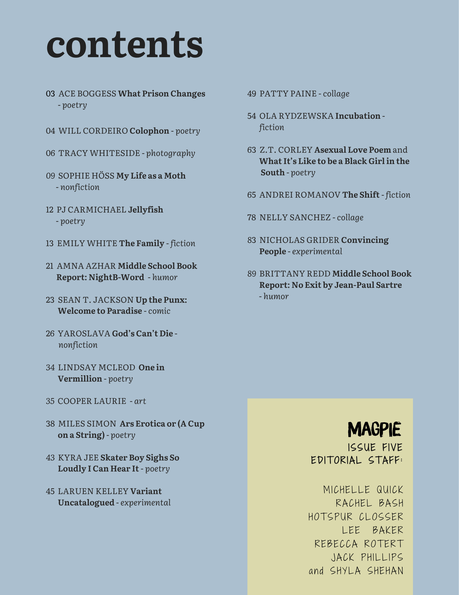 magpie issue five contents.png