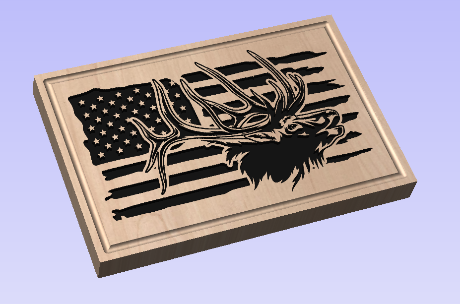 Elk & Flag - Digital File Only