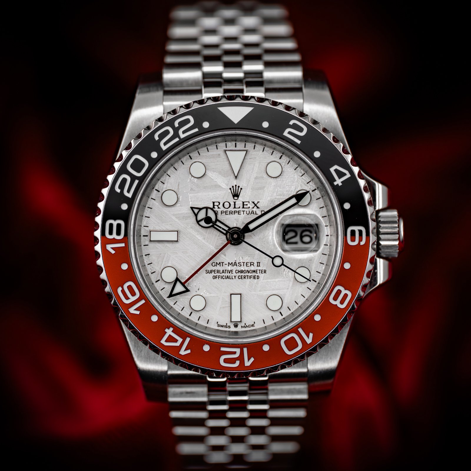 Rolex GMT-Master II Meteorite Coke Jubilee Stainless Steel 116710LN Box & Papers