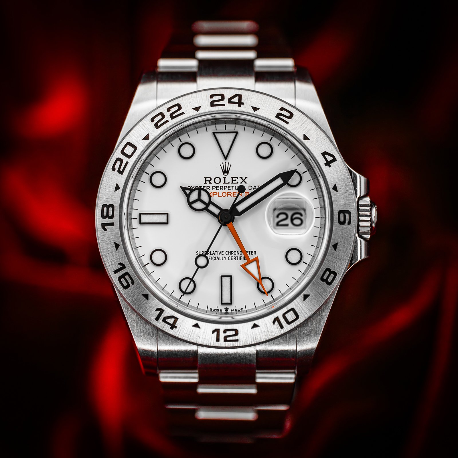 2024 Rolex Explorer II 226570 Polar 42mm White Dial Oystersteel GMT Complete Set