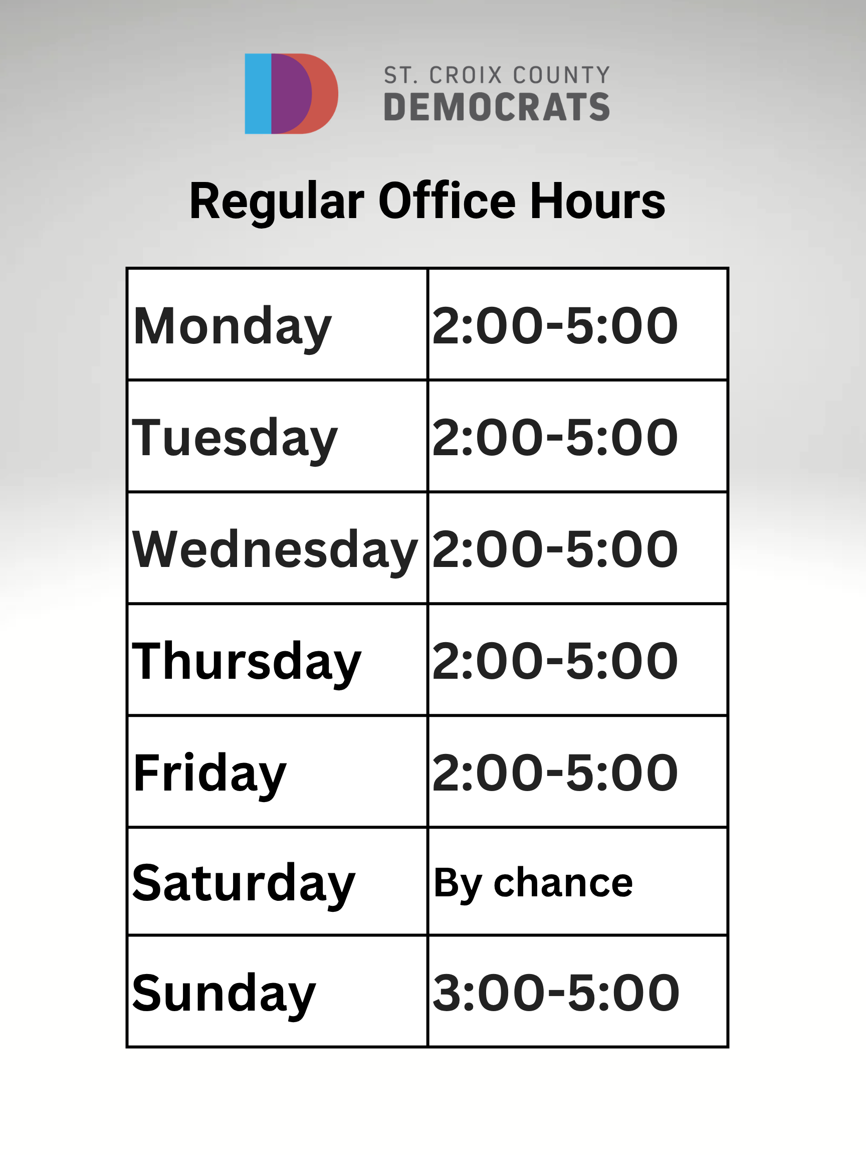Summer Office Hours