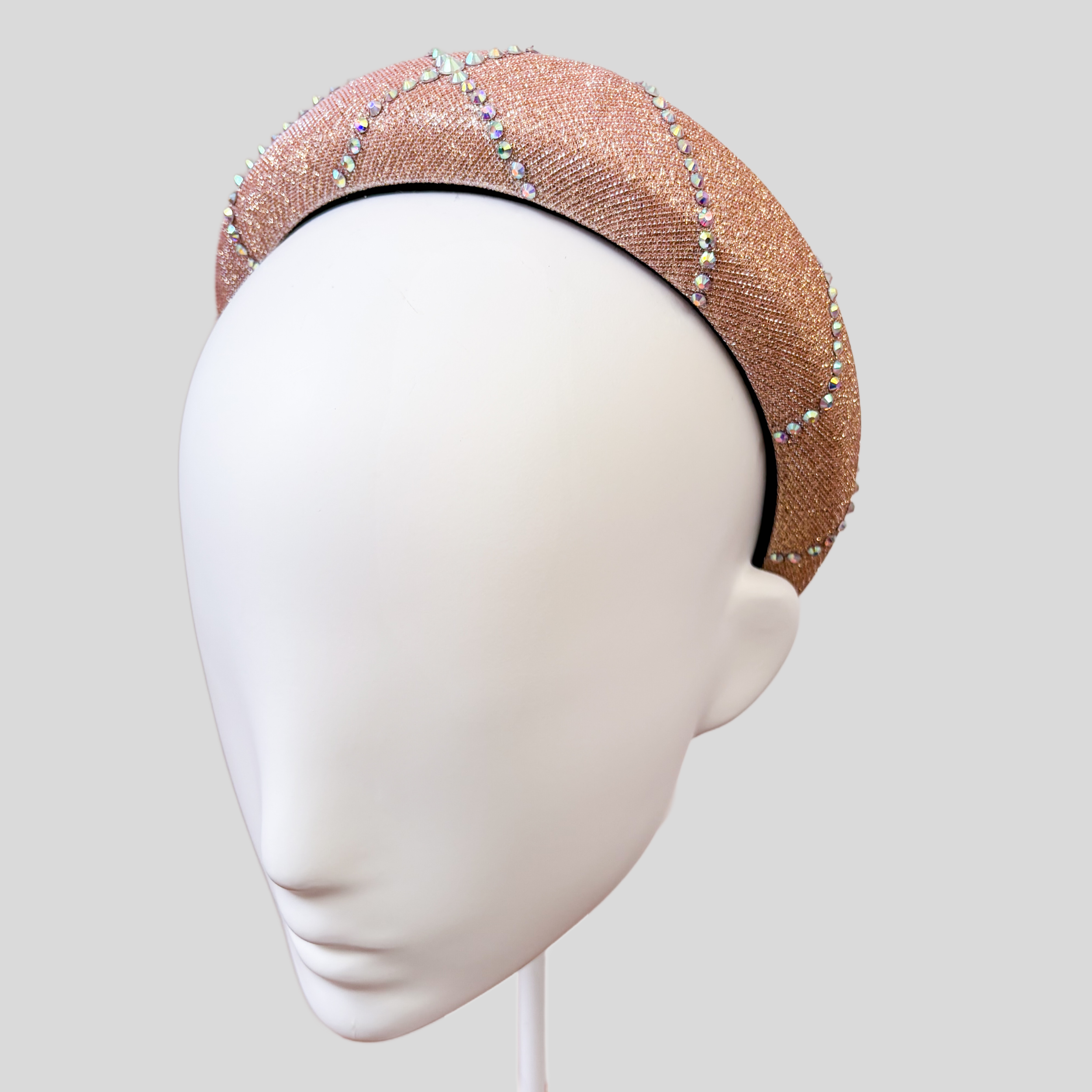 Pink Metallic Rhinestone Headband  - Haven