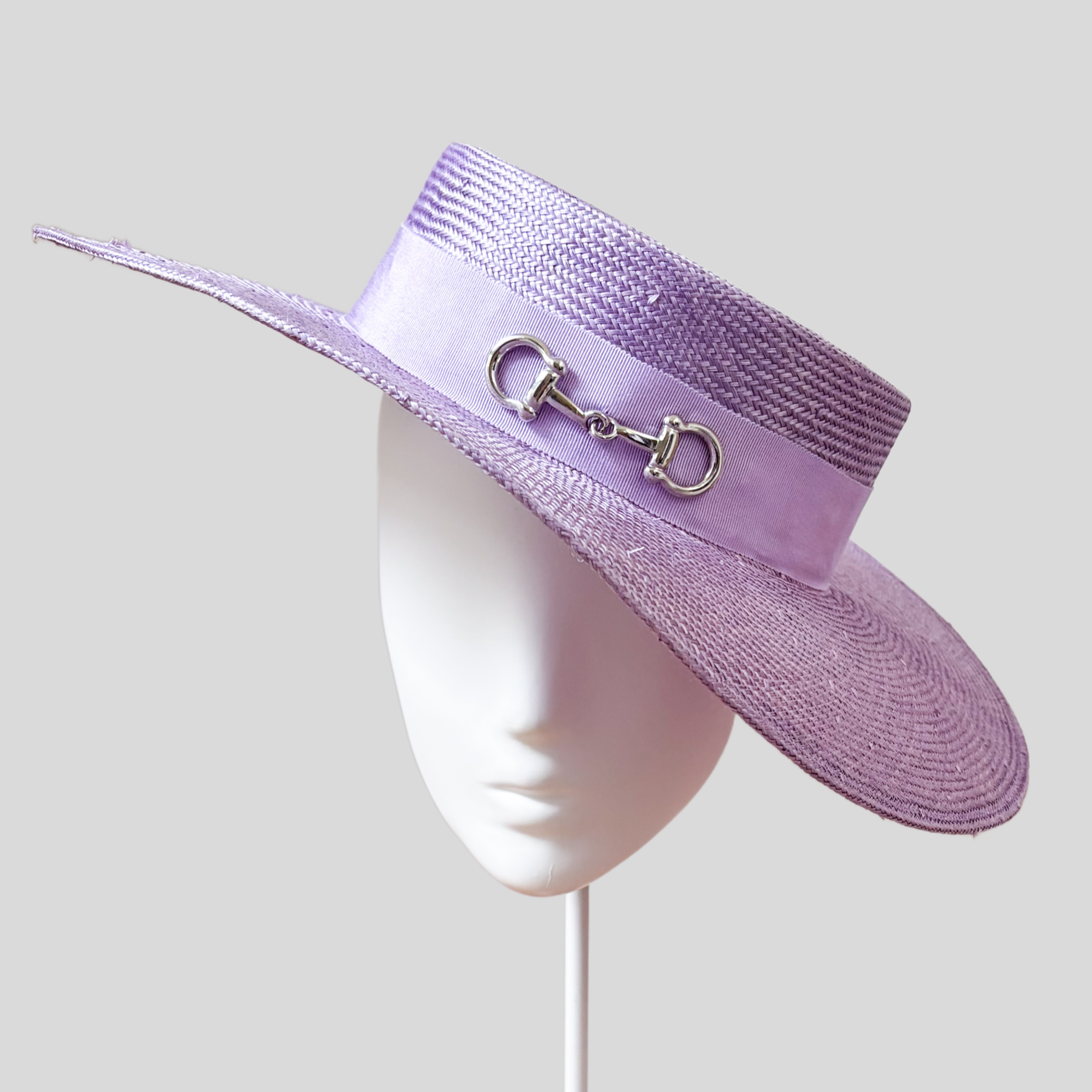 Structured Wide Brim Boater with Silver Detail | Lilac Étoile
