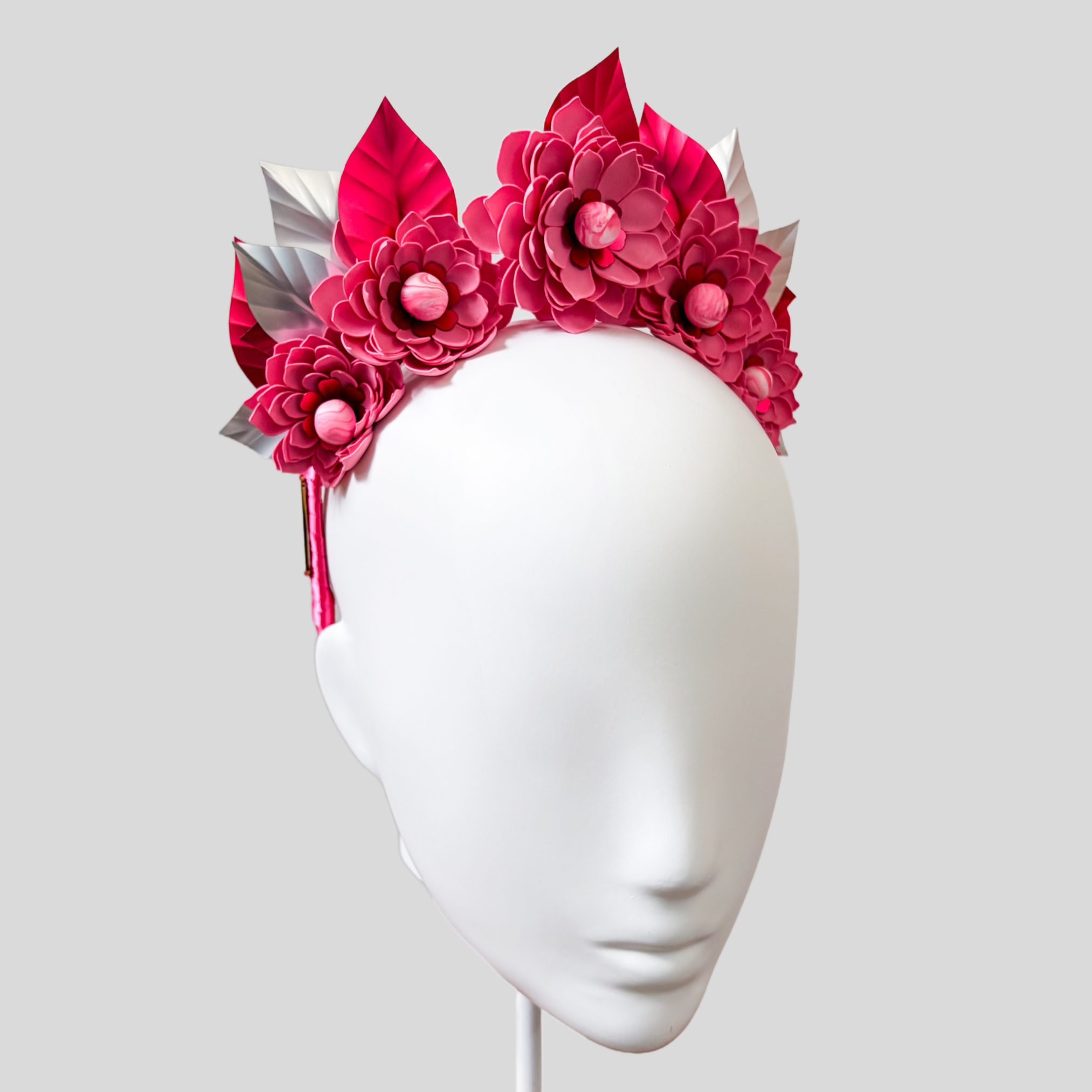 Metallic Pink Flower Headband Fascinator - Eliza