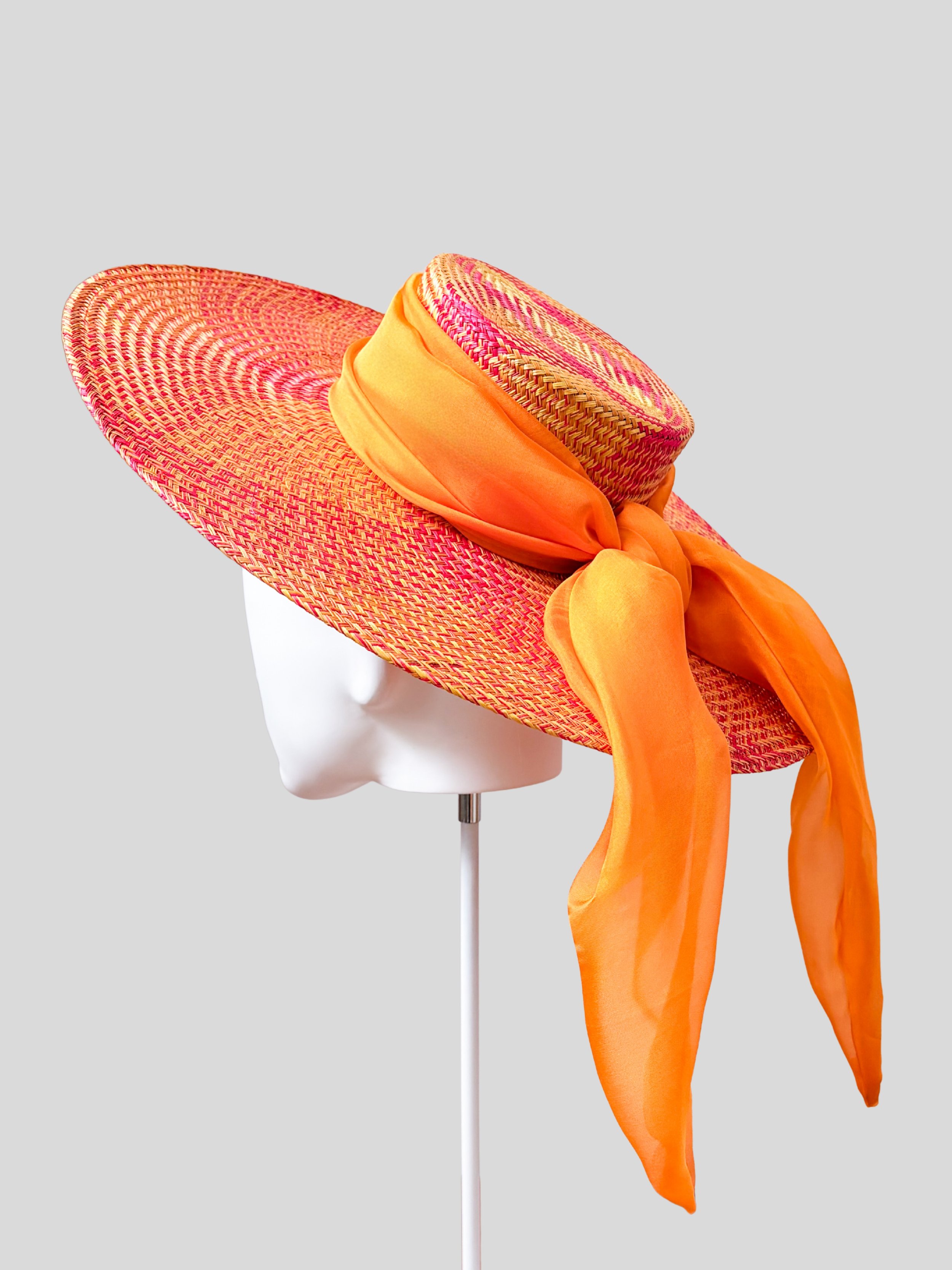 Mini Boater Hat | Sunset Sorbet