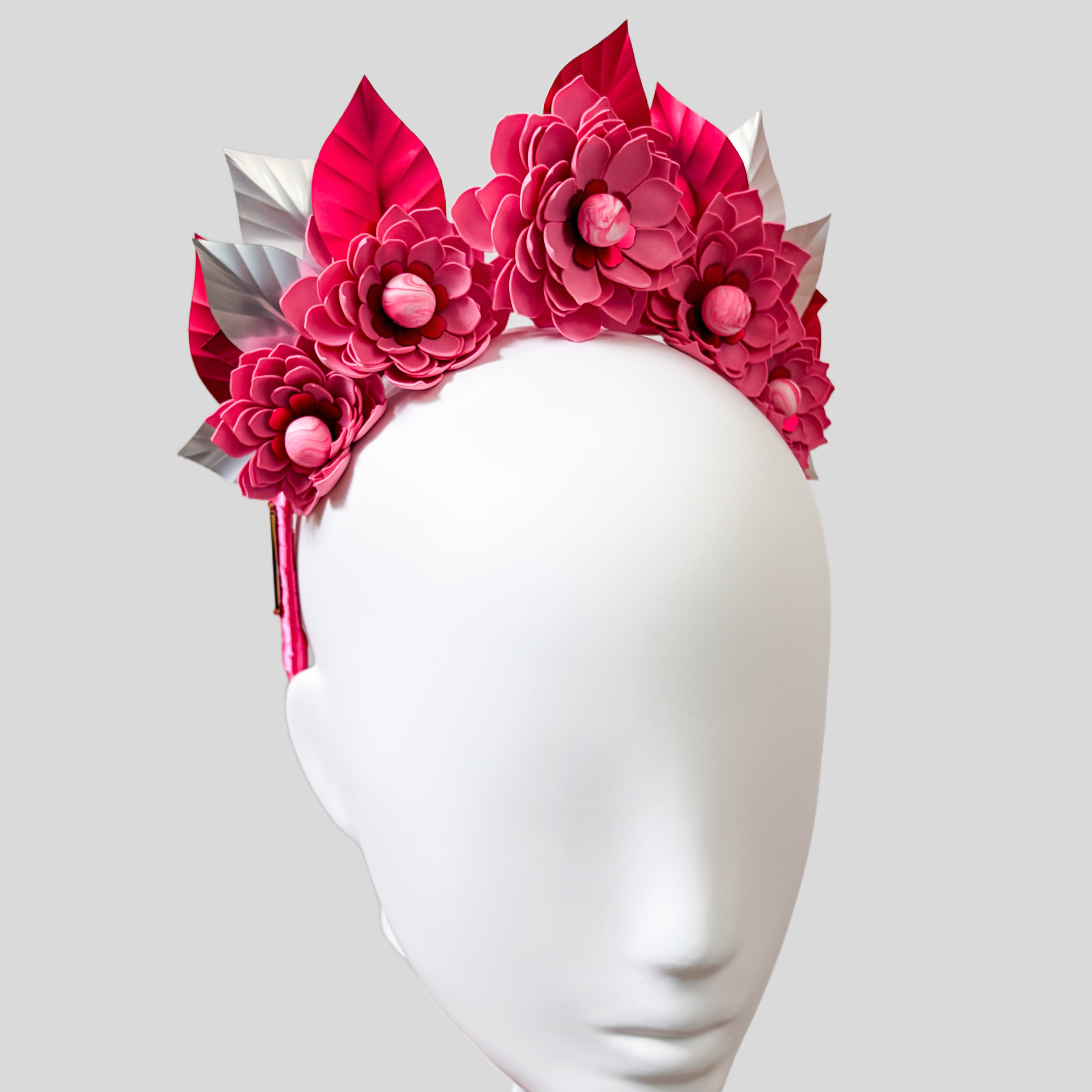 Metallic Pink Flower Headband Fascinator - Eliza
