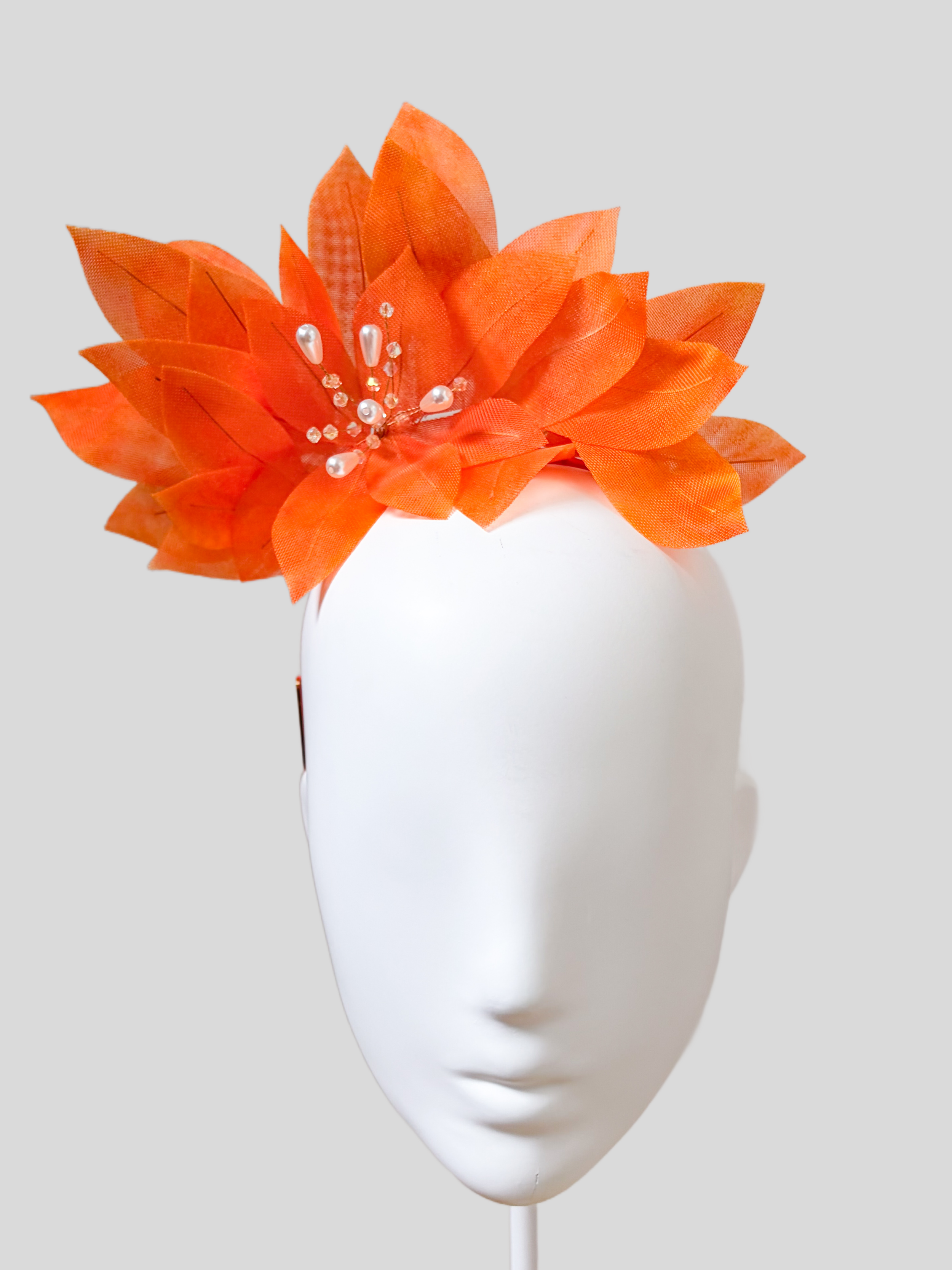 Front: Tangerine floral headband