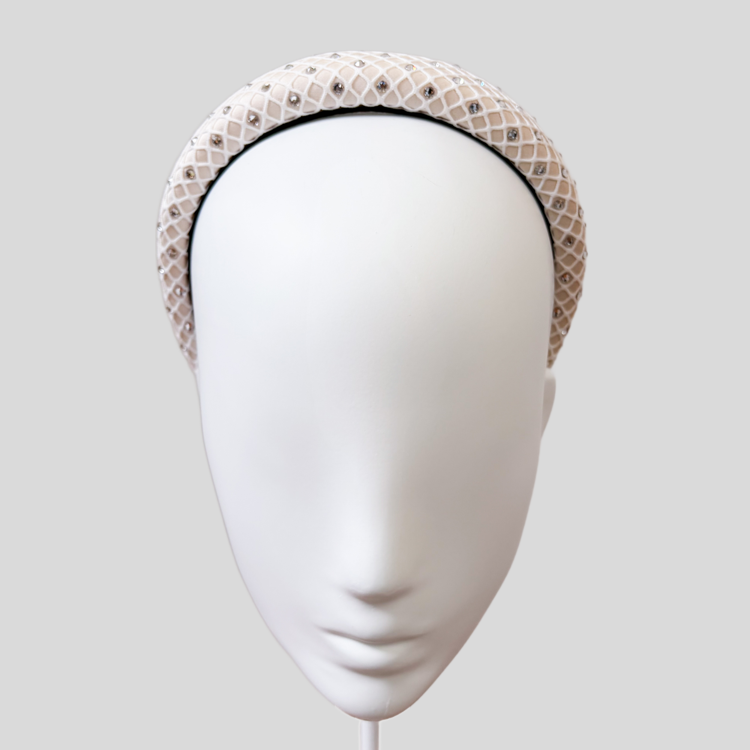 White and Silver Swarovski Headband - Maya