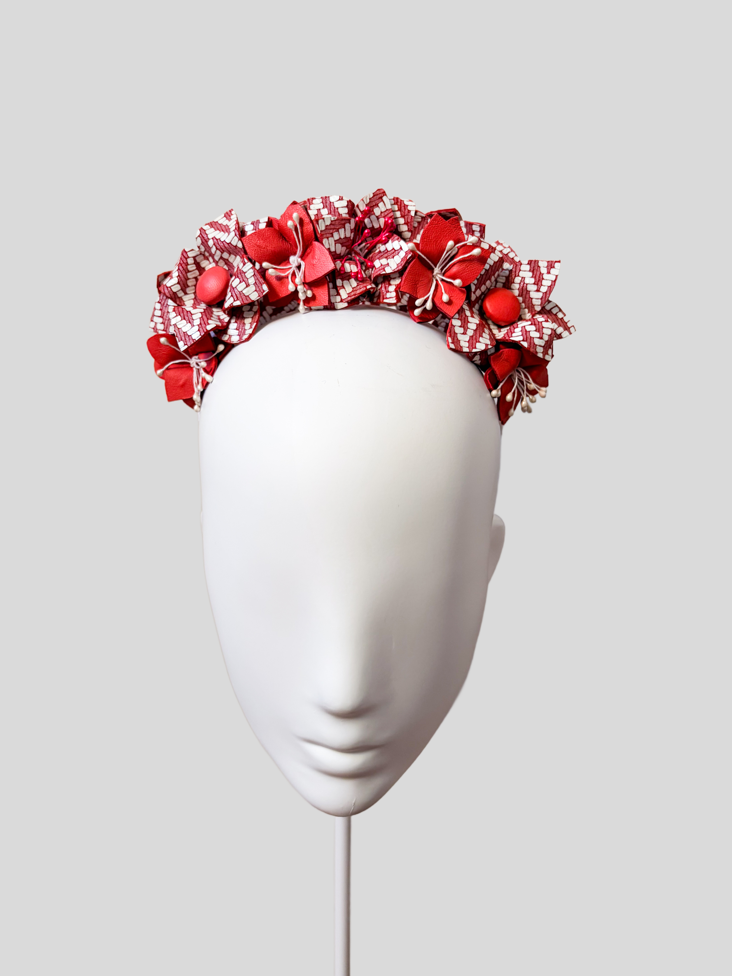Floral Leather Headband Fascinator - Adele (Multiple Colours Available)