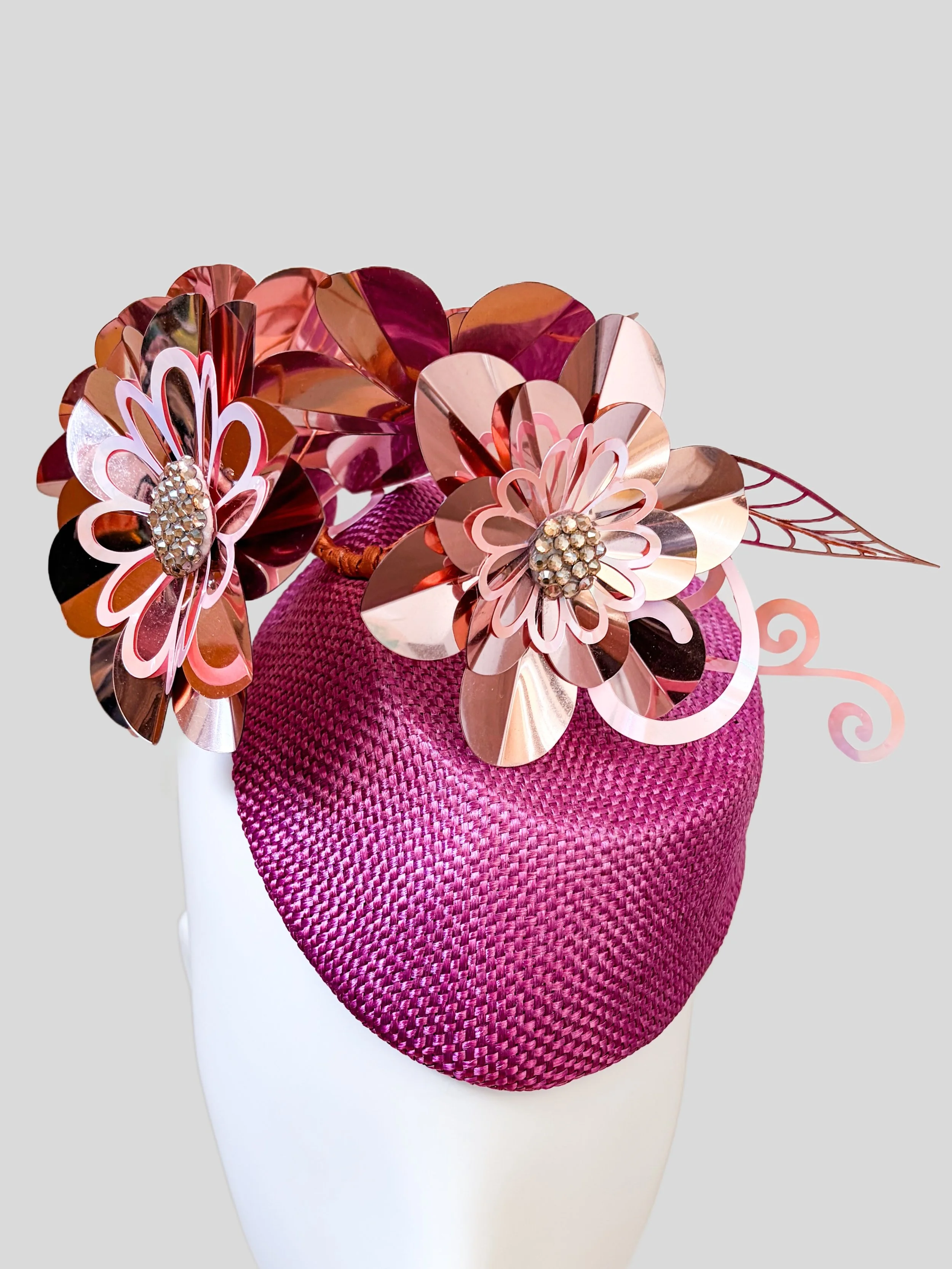 Close-up: Close-up of Aurelia Orchid handmade metallic floral detailing.