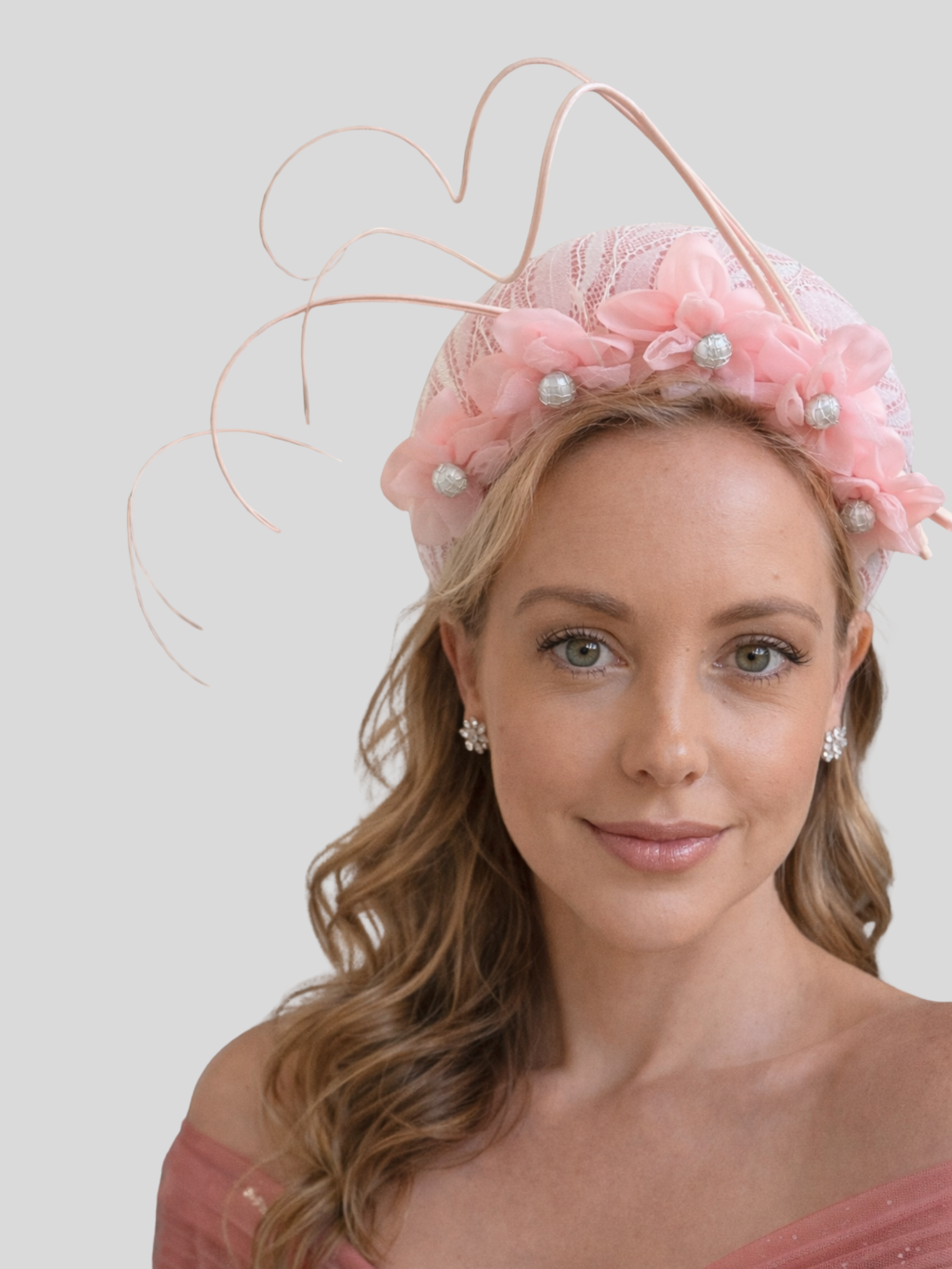 Pink-White-headband-Fascinator-lisette-model-view.png