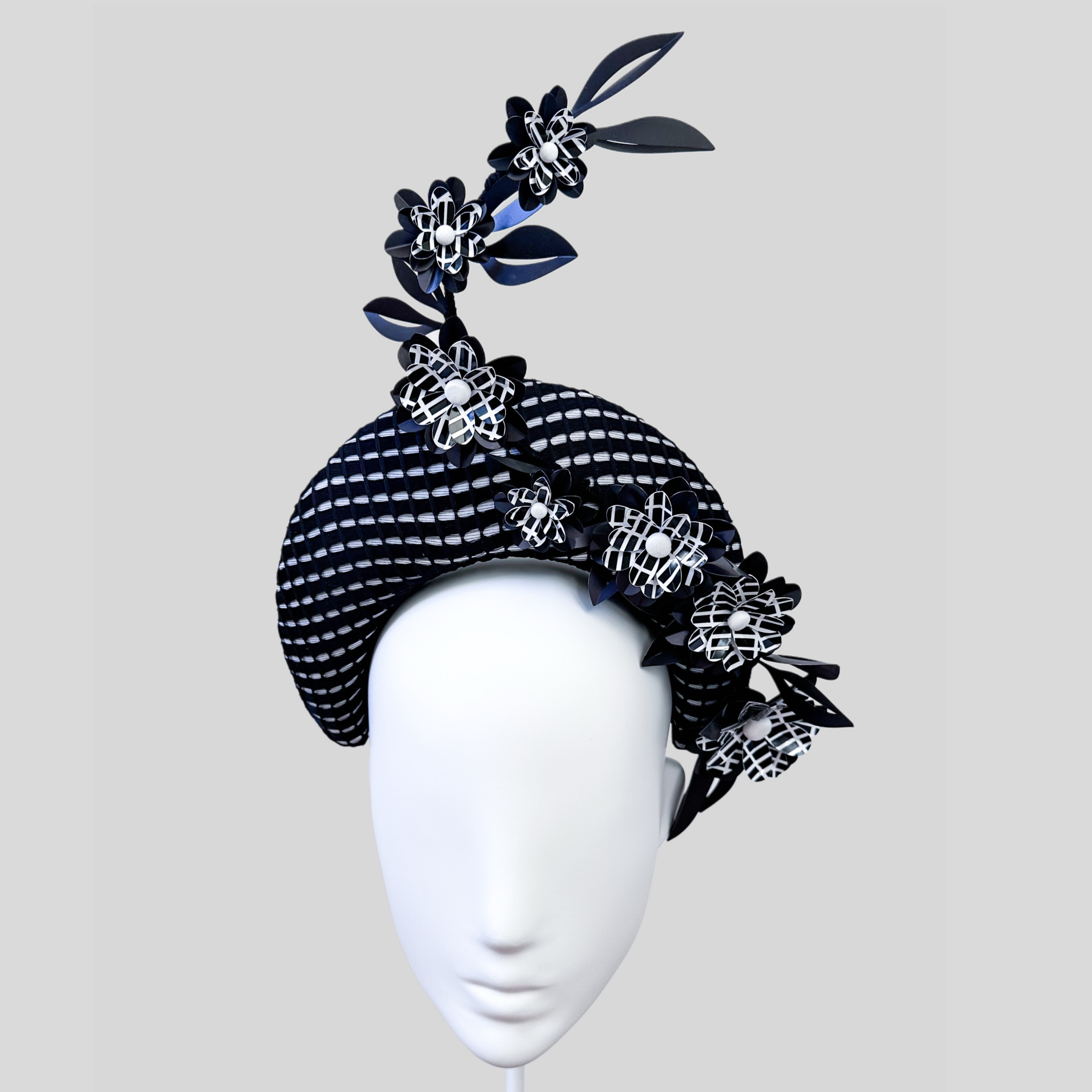 Black & White Floral Halo Headband - Floreale Bianco e Nero