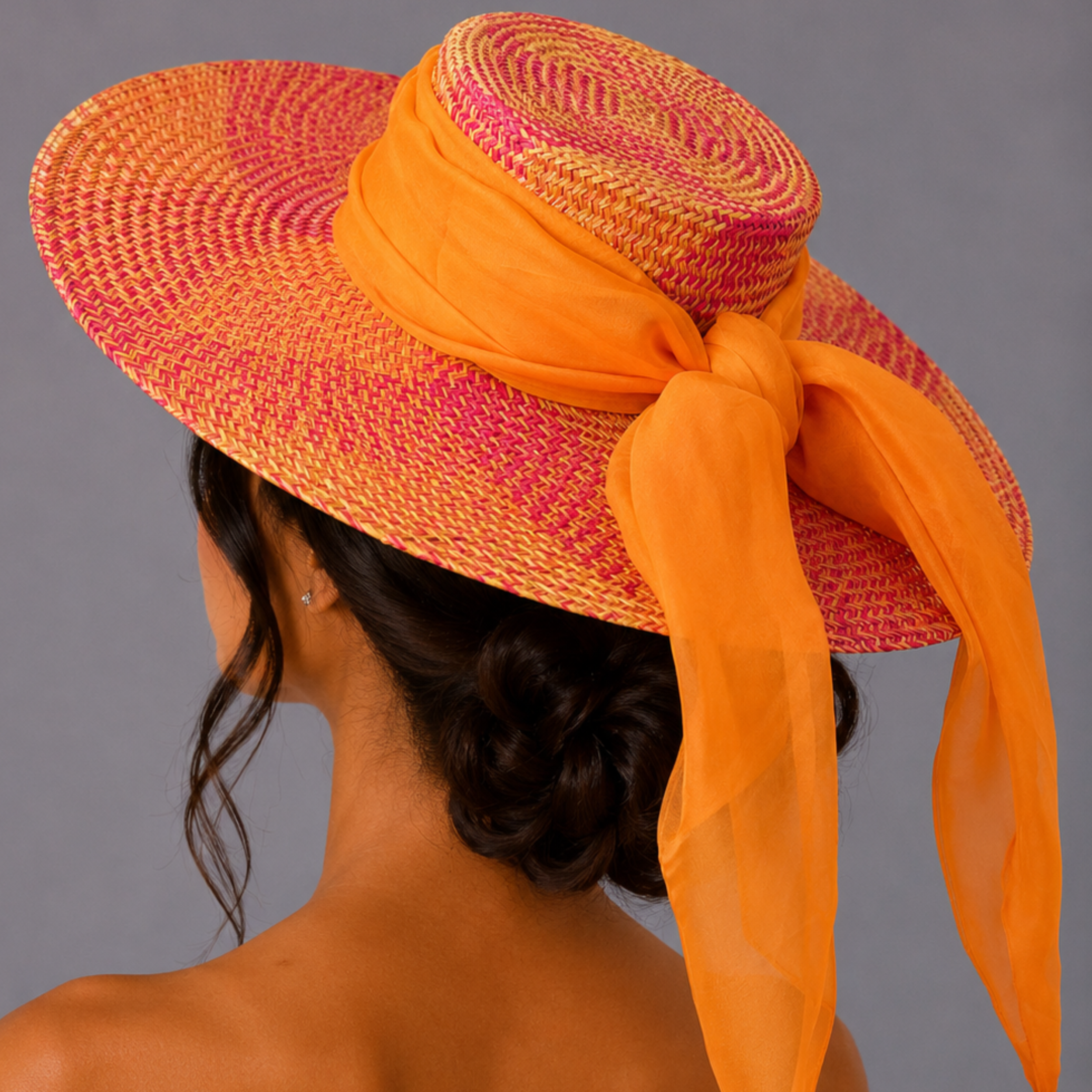 Mini Boater Hat | Sunset Sorbet