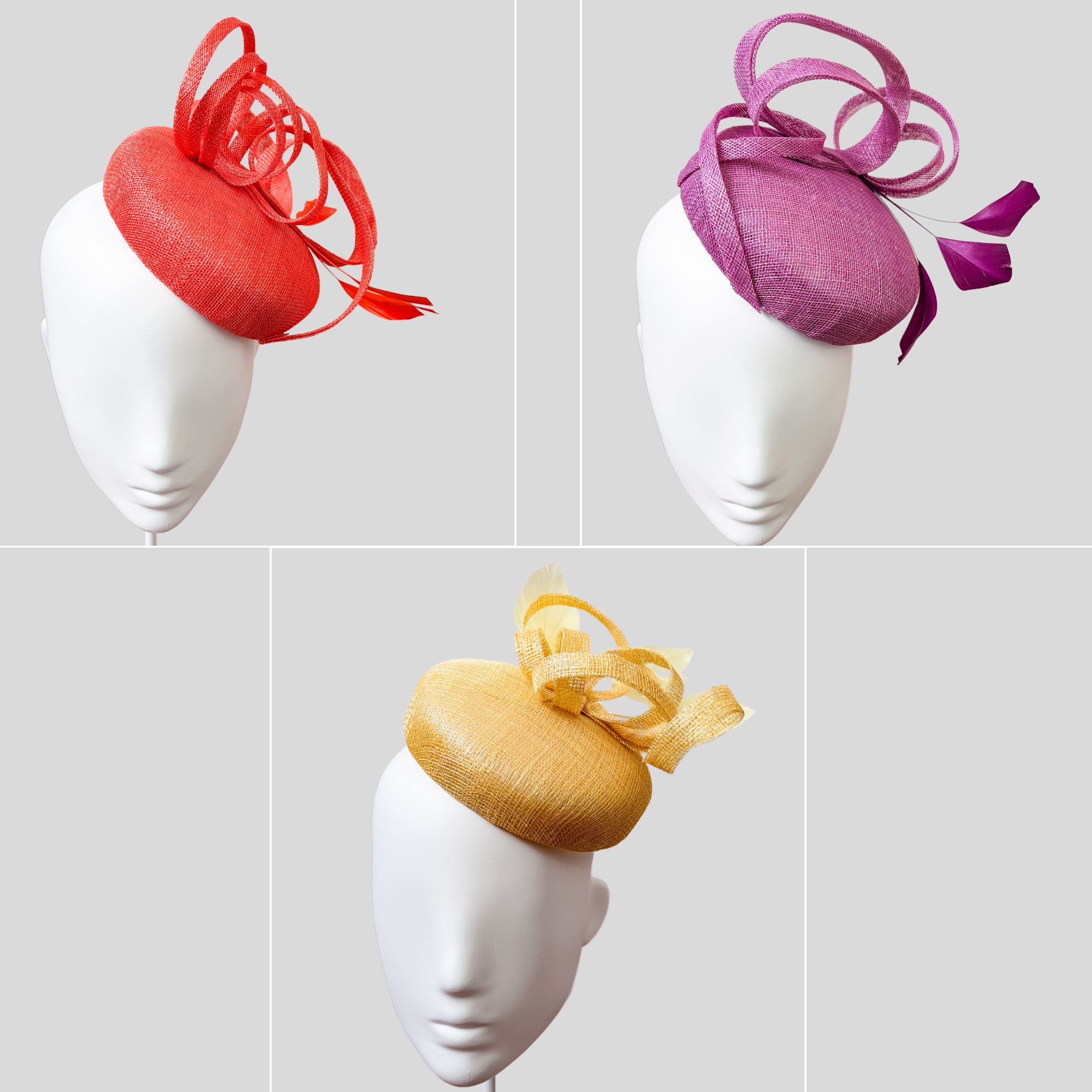 Straw Fascinator Cocktail Hat - Abril (Multiple Colours Available)