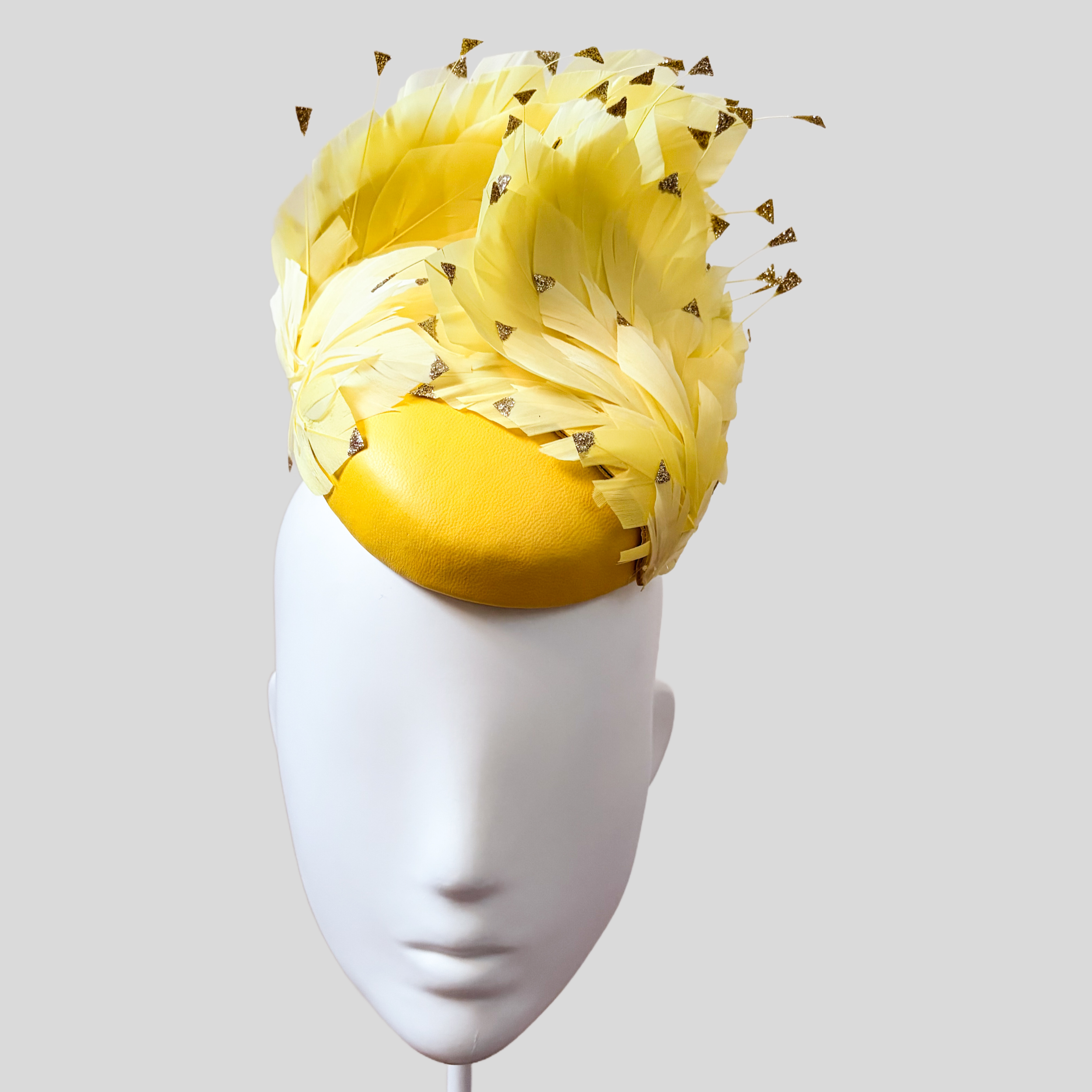 Feathered Leather Cocktail Hat - Valentina (Multiple Colours Available)