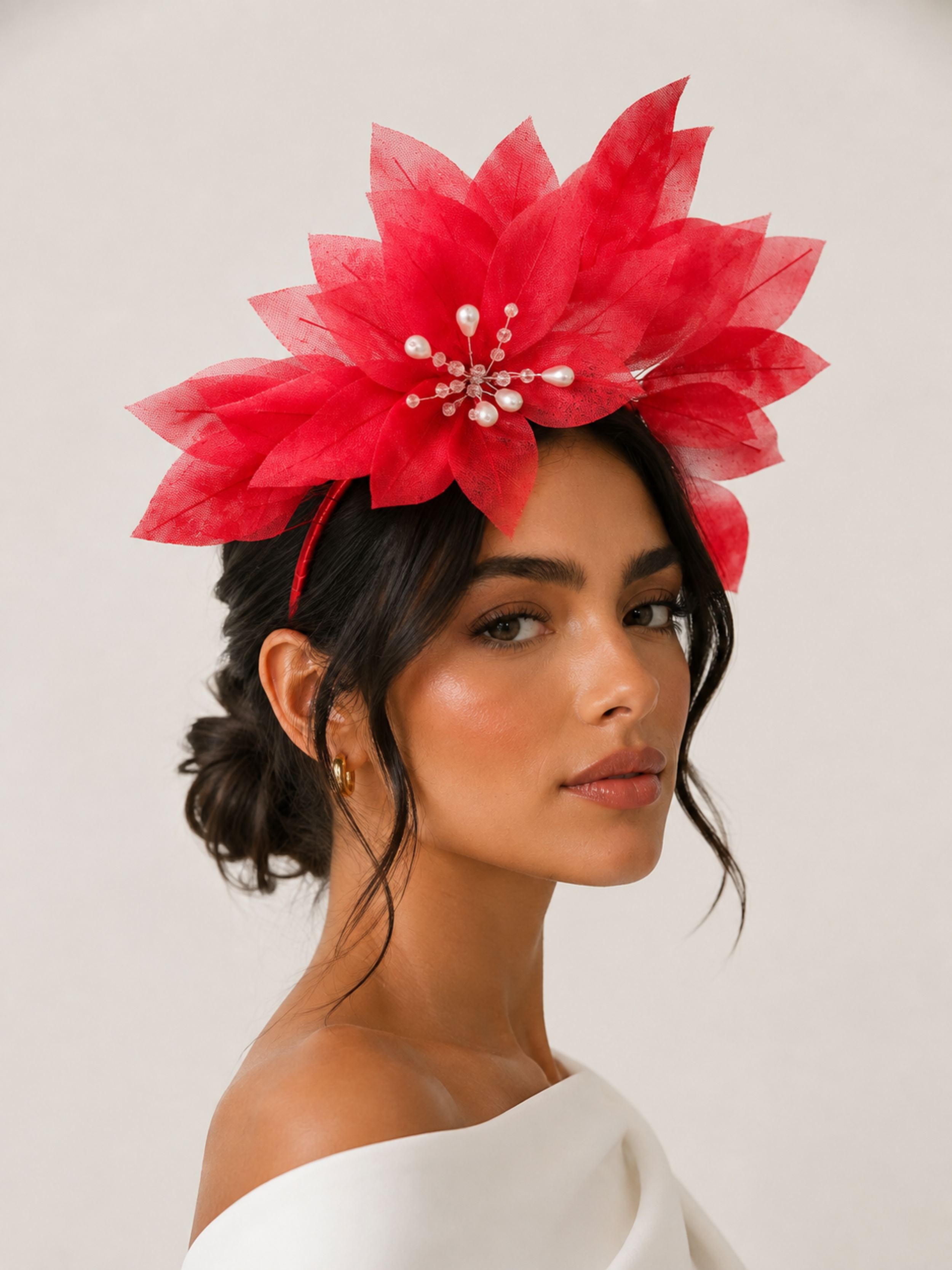 Model: Ruby floral headband worn