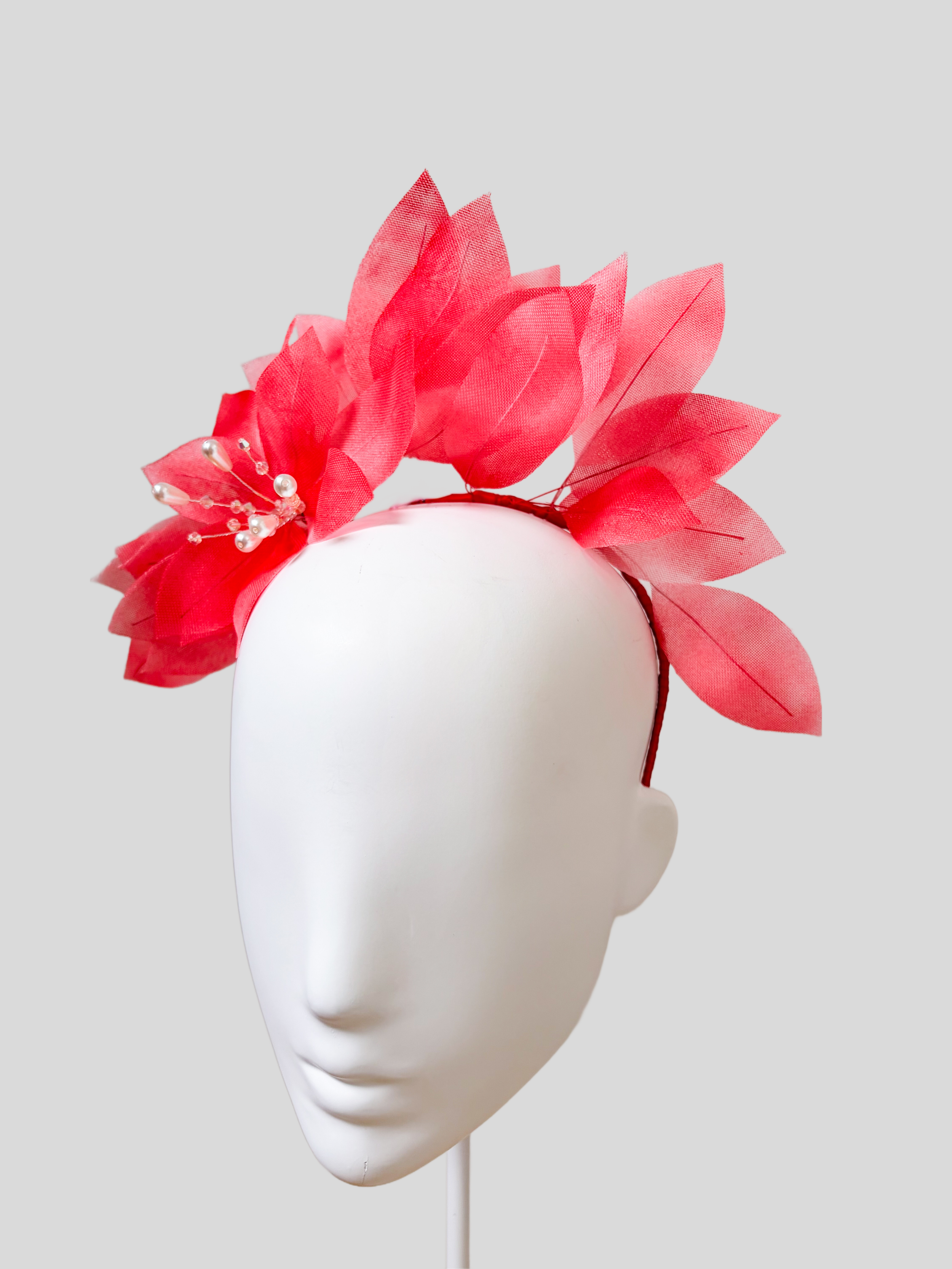 Right: Ruby floral headband side view