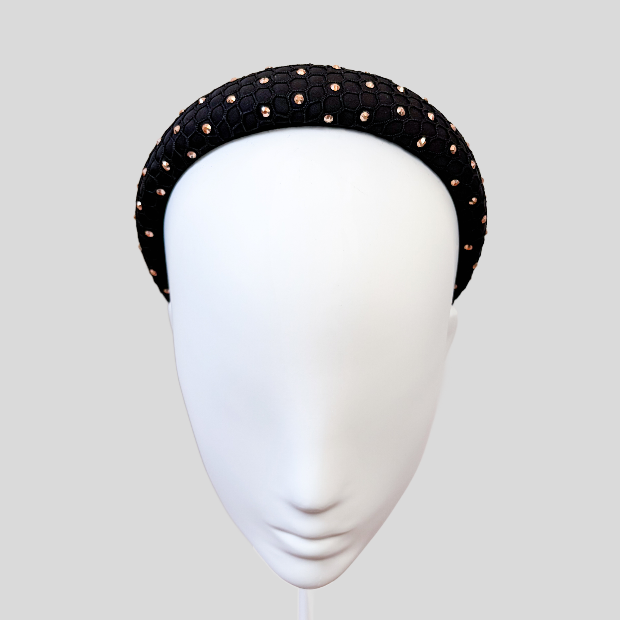 Black and Rose Gold Swarovski Headband - River