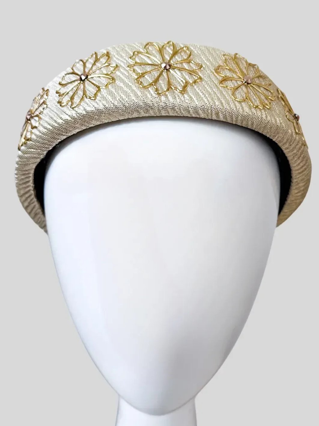 Gold floral embellished headband front view.jpg