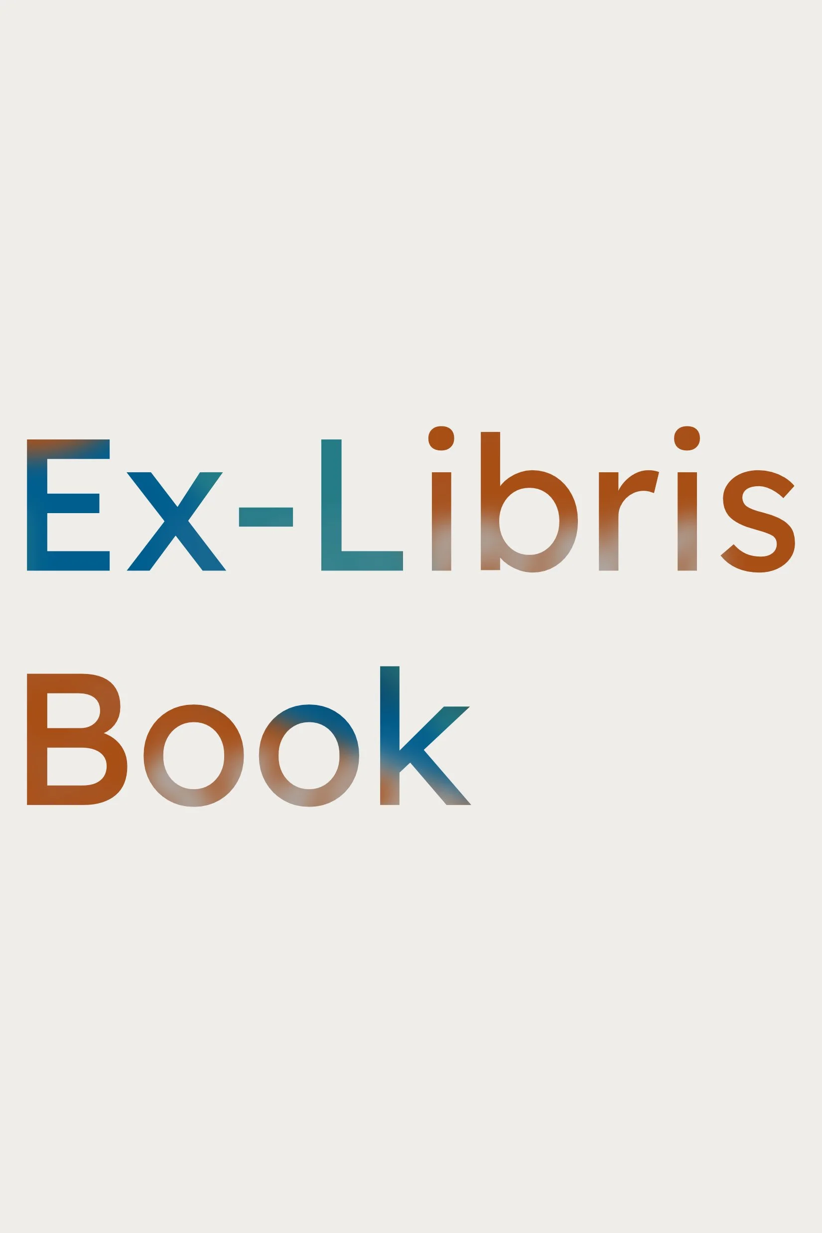 Text reading 'Ex-Libris Book' with a gradient color scheme on a light background.