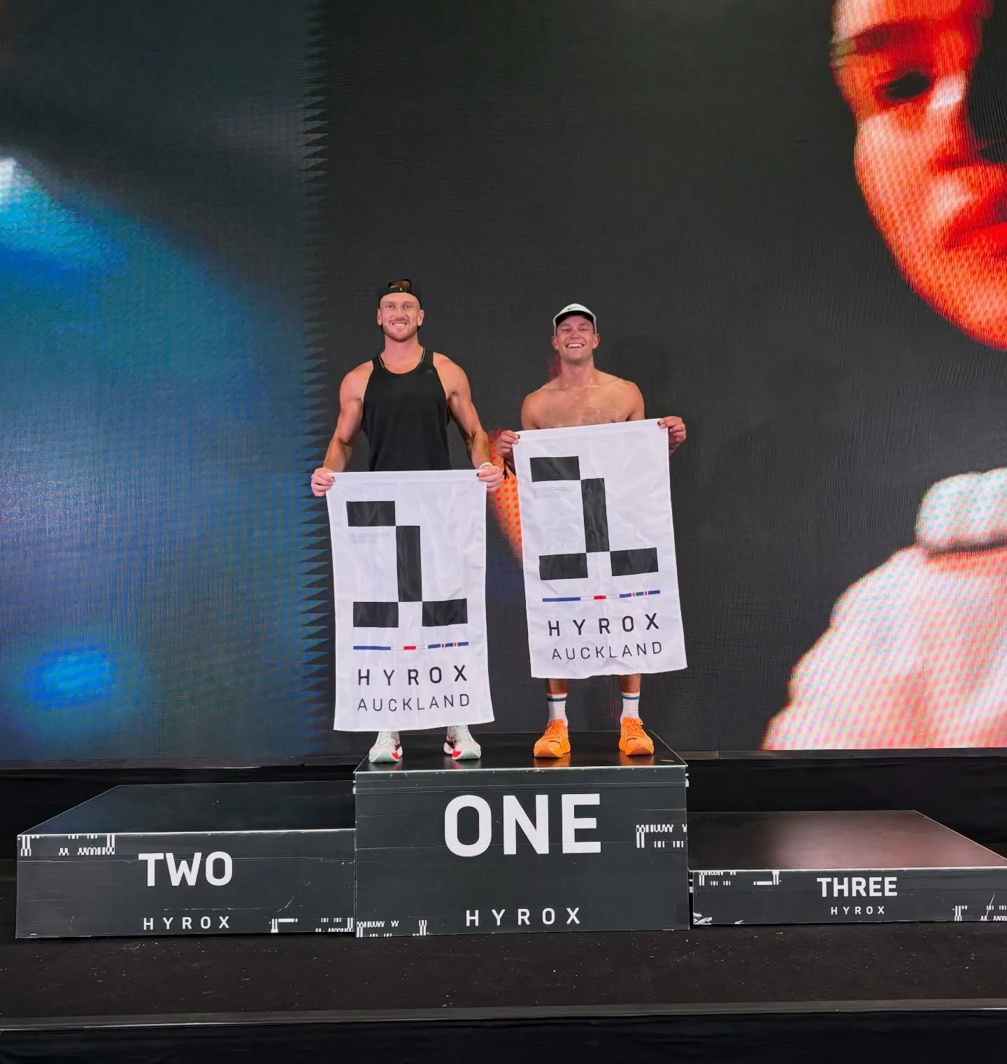 Epic weekend at @hyroxanz and stoked to come out on top! Grateful to jump in the @hyperice Normatec boots between races!