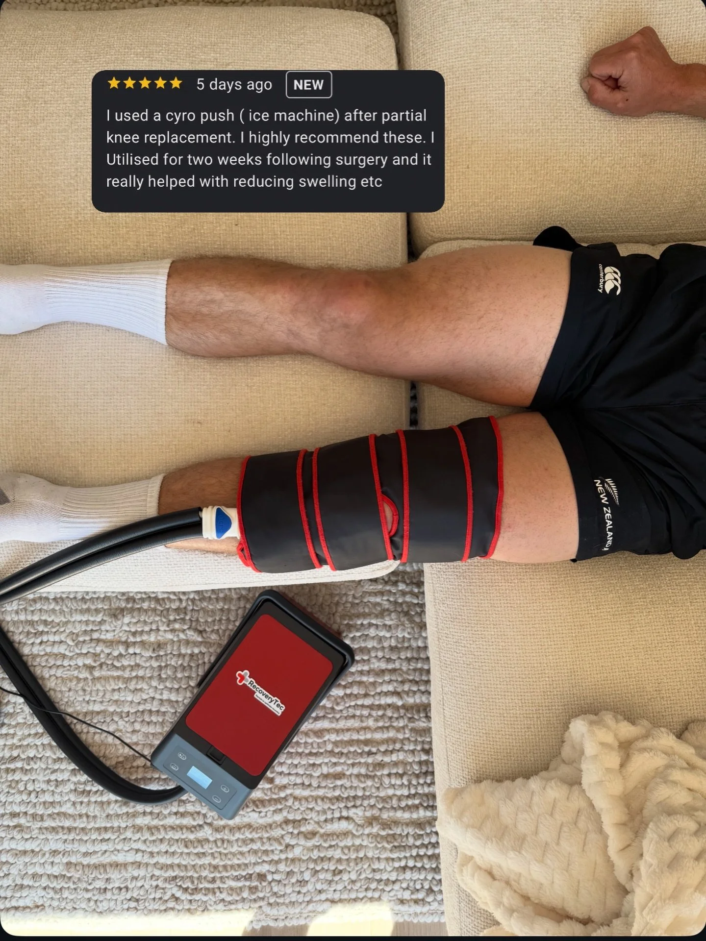 🧊 Our cryo compression units are a game changer post-surgery 🧊 

They help reduce swelling, manage pain, and speed up your return to doing what you love.

Don&rsquo;t just take our word for it 👆 

#recoverytec #recovery #cryopush #icecompression #